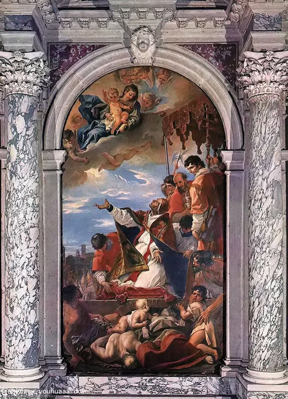 Order Paintings Reproductions Altar of St Gregory the Great by Sebastiano Ricci (1659-1734, Italy) | ArtsDot.com