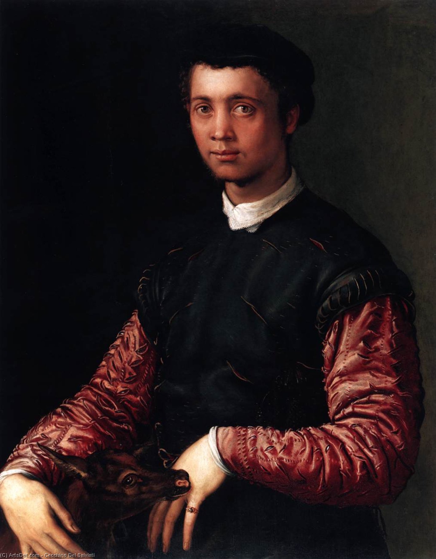 順序 「アート再現 若い男の肖像 バイ Cecchino Del Salviati (1510-1563, Italy) | ArtsDot.com