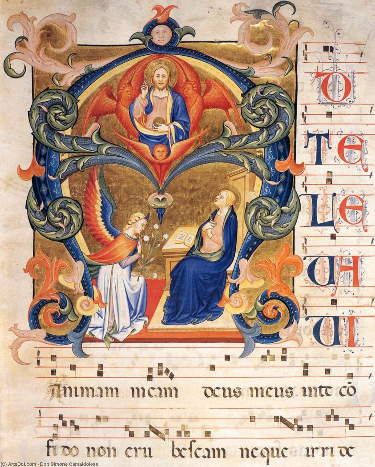 Order Art Reproductions Gradual (Volume 1, folio 1r), 1390 by Don Simone Camaldolese (1378-1405, Italy) | ArtsDot.com