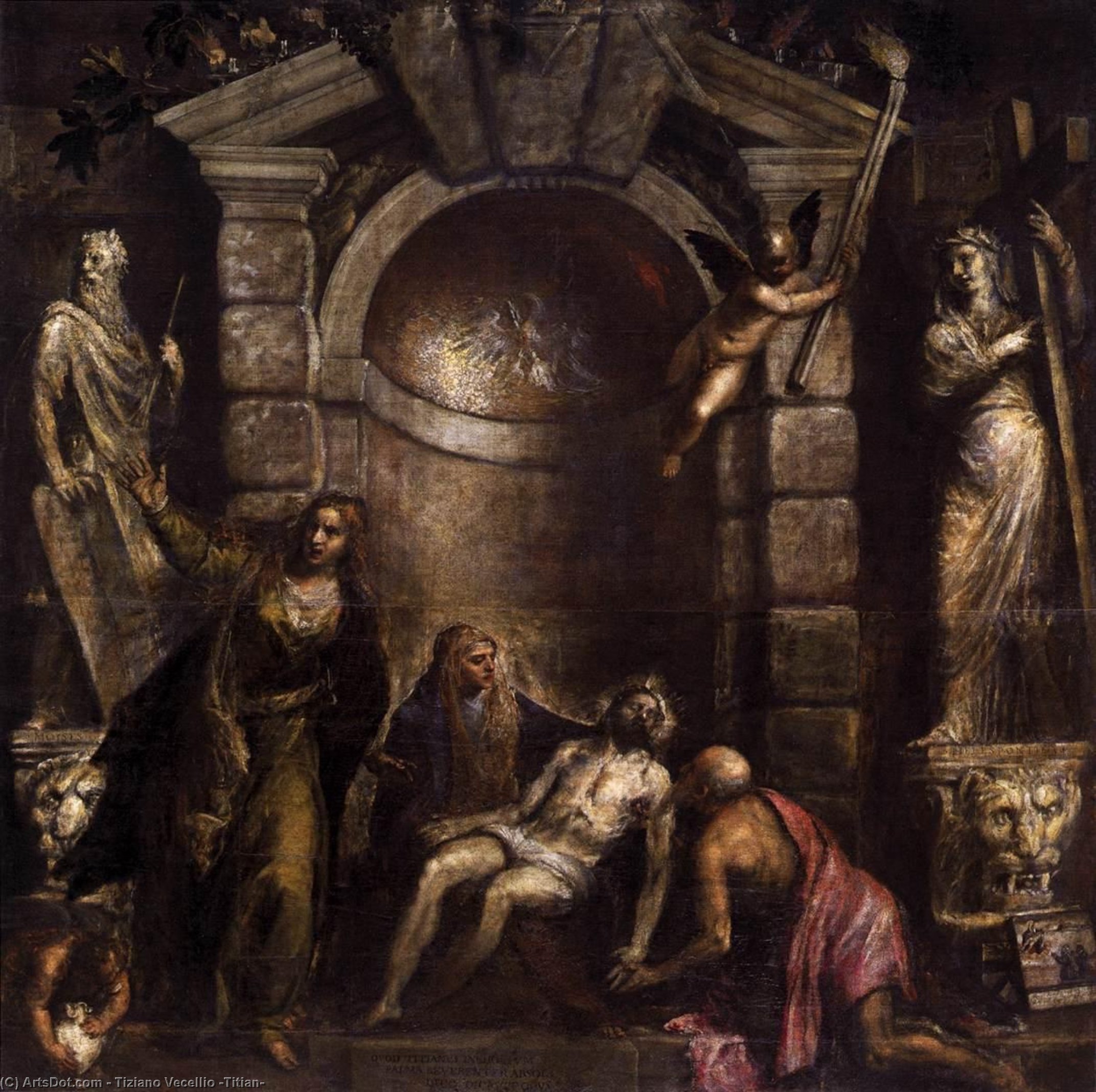 顺序 手工油畫 Pietà 。, 1576 通过 Tiziano Vecellio (Titian) (1490-1576, Italy) | ArtsDot.com