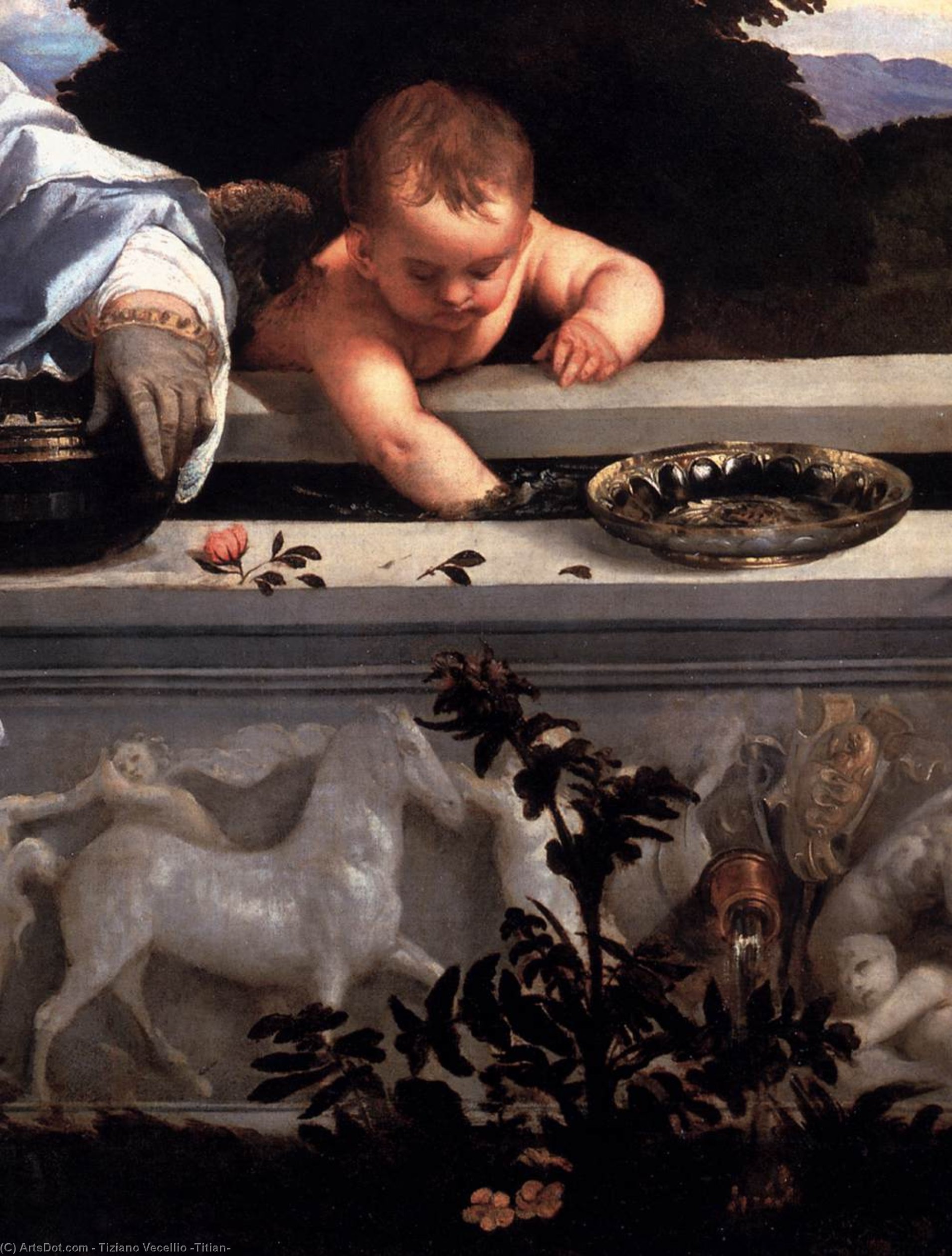 Ordinare Riproduzioni Di Belle Arti Amore sacro e profano (particolare), 1514 di Tiziano Vecellio (Titian) (1490-1576, Italy) | ArtsDot.com