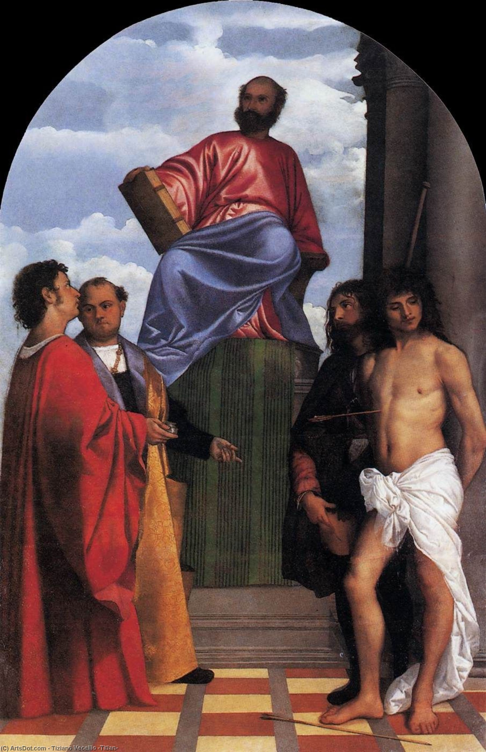 顺序 油畫 St Mark Enthron with Saints, 1510 通过 Tiziano Vecellio (Titian) (1490-1576, Italy) | ArtsDot.com
