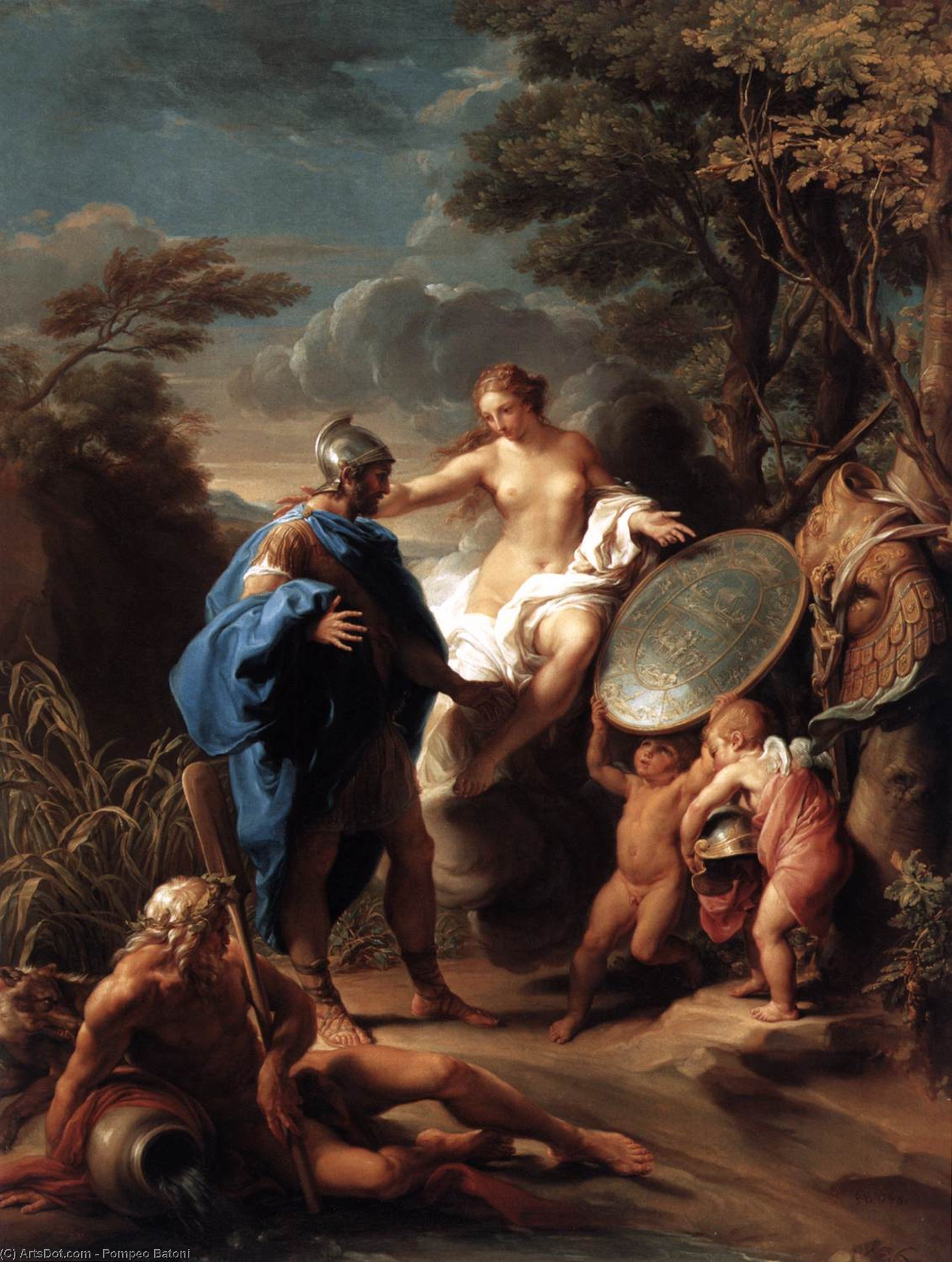 Order Art Reproductions Venus Presenting Aeneas with Armour Forged by Vulcan, 1748 by Pompeo Batoni (1708-1787, Italy) | ArtsDot.com