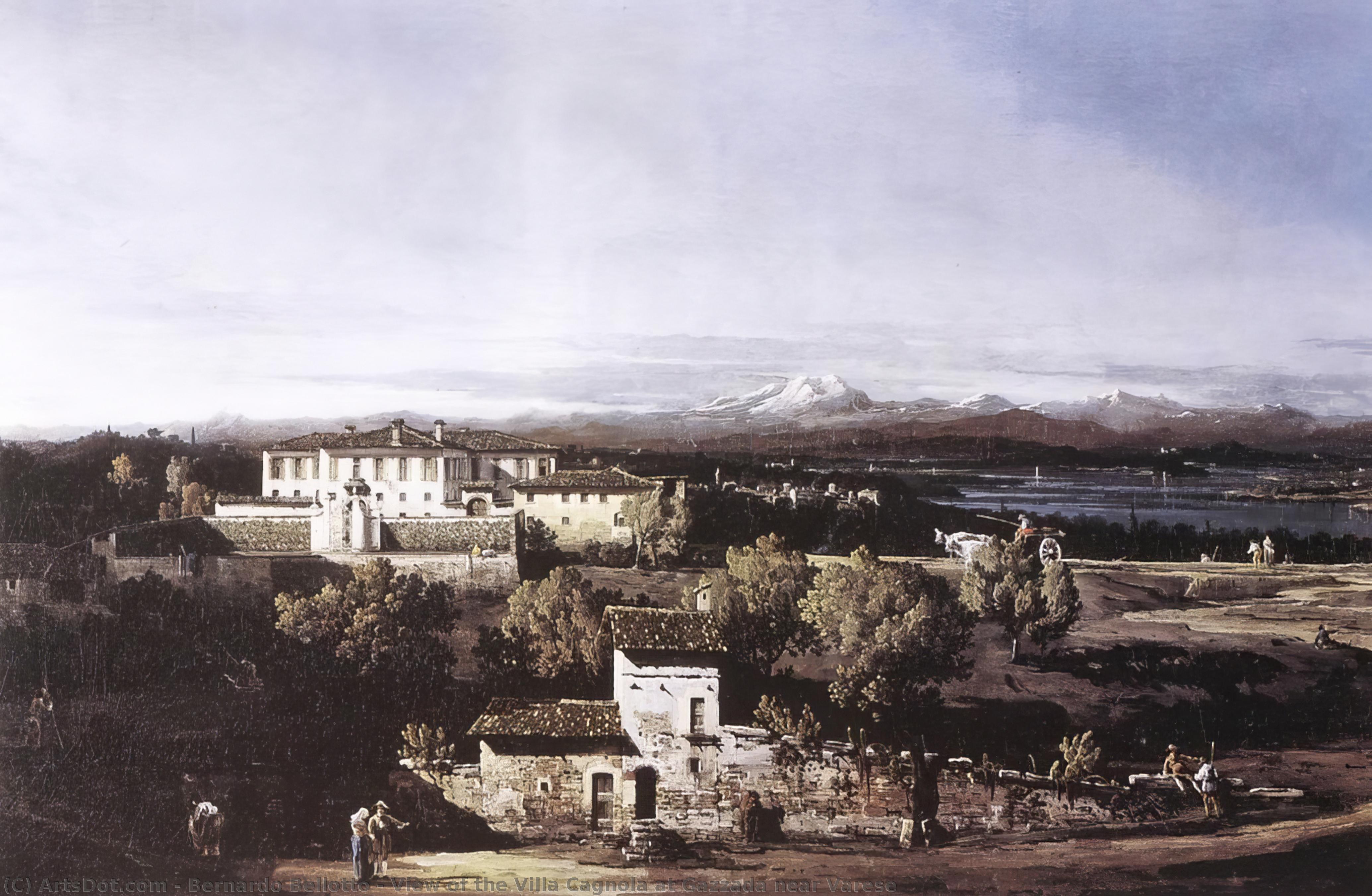 Ordinare Riproduzioni Di Quadri Vista sulla Villa Cagnola a Gazzada vicino a Varese, 1744 di Bernardo Bellotto (1721-1780, Italy) | ArtsDot.com