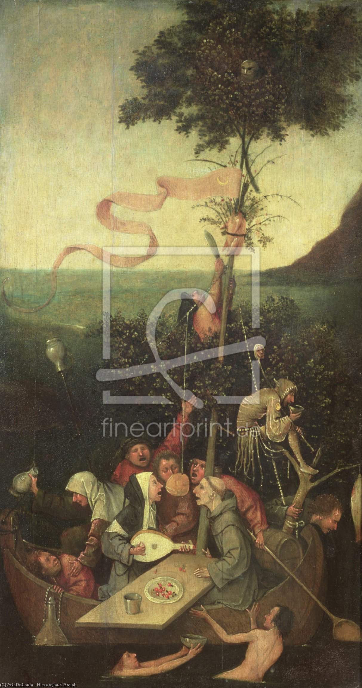 購入 美術館の複製、美術複製、絵画複製、美術館の品質プリント、美術品の複製、有名な絵画の複製、博物館の品質再現、キャンバスにアートプリント Foolsの船, 1500 バイ Hieronymus Bosch (1450-1516, Netherlands) | ArtsDot.com