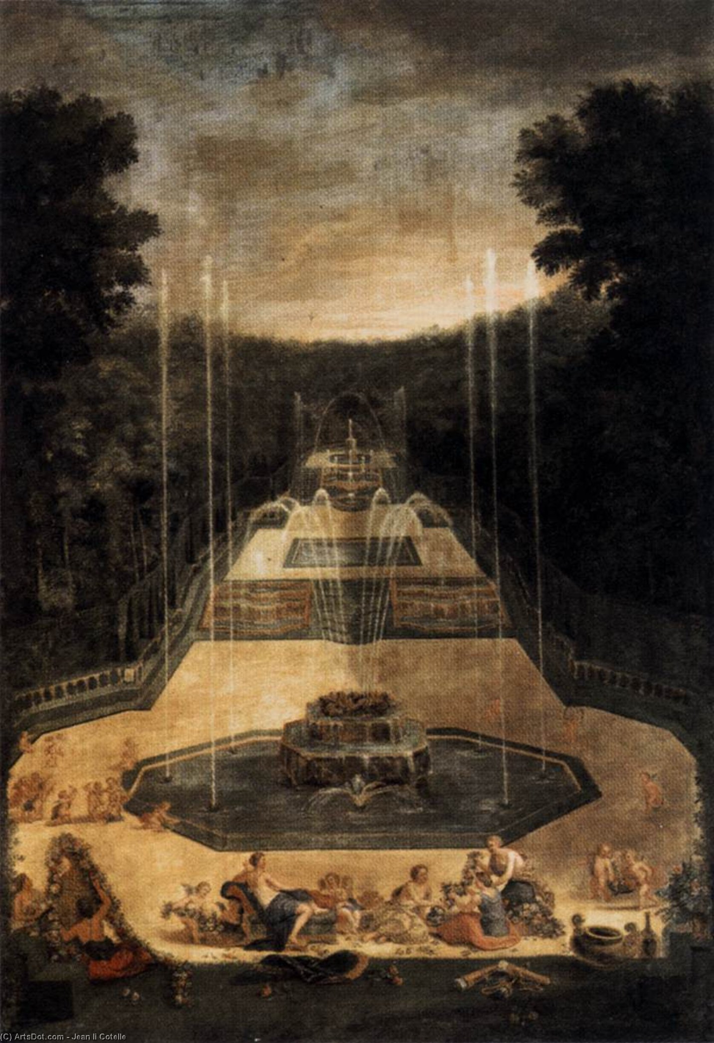 Buy Museum Art Reproductions View of the Three-Fountain Grove, 1688 by Jean Ii Cotelle (1642-1708, France) | ArtsDot.com