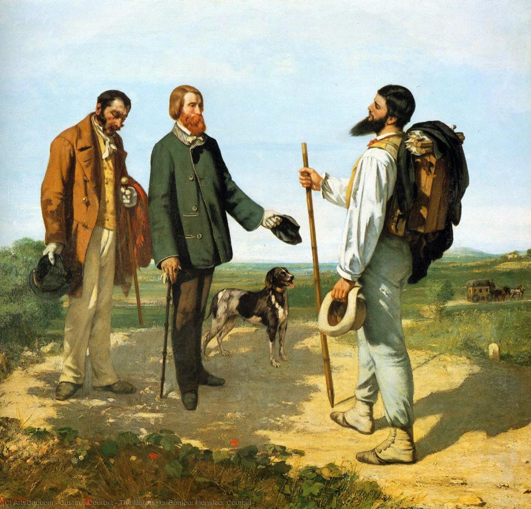 Pedir Reproducciones De Pinturas Reunión o Bonjour Monsieur Courbet, 1854 de Gustave Courbet (1819-1877, France) | ArtsDot.com