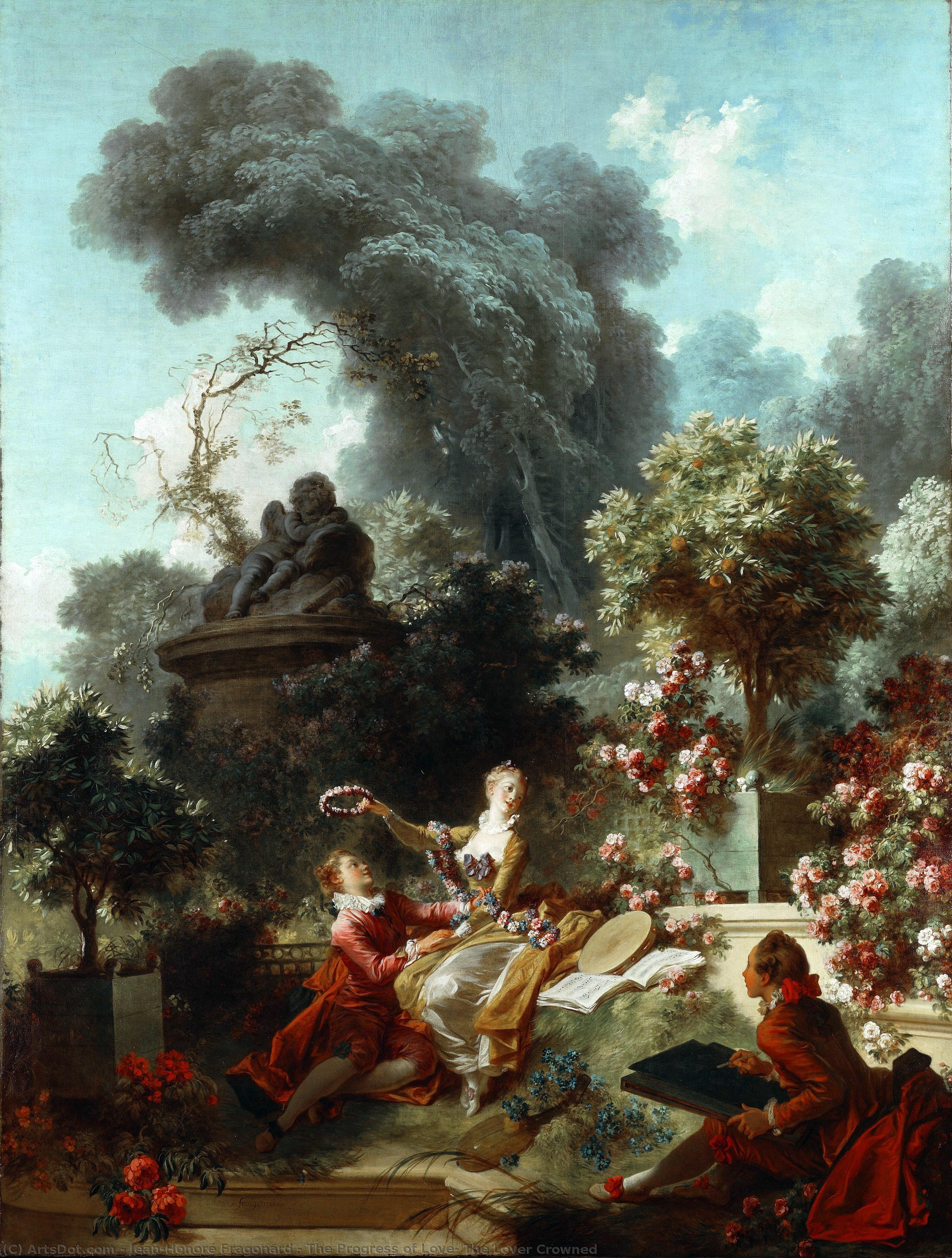 Ordinare Riproduzioni D'arte Il progresso dell`amore: L`amore coronato, 1771 di Jean-Honoré Fragonard (1732-1806, France) | ArtsDot.com
