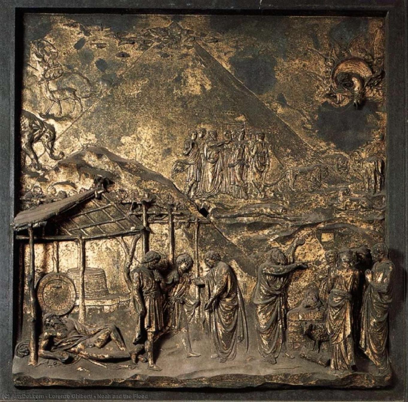 顺序 手工油畫 Noah和Flood。, 1425 通过 Lorenzo Ghiberti (1378-1455, Italy) | ArtsDot.com