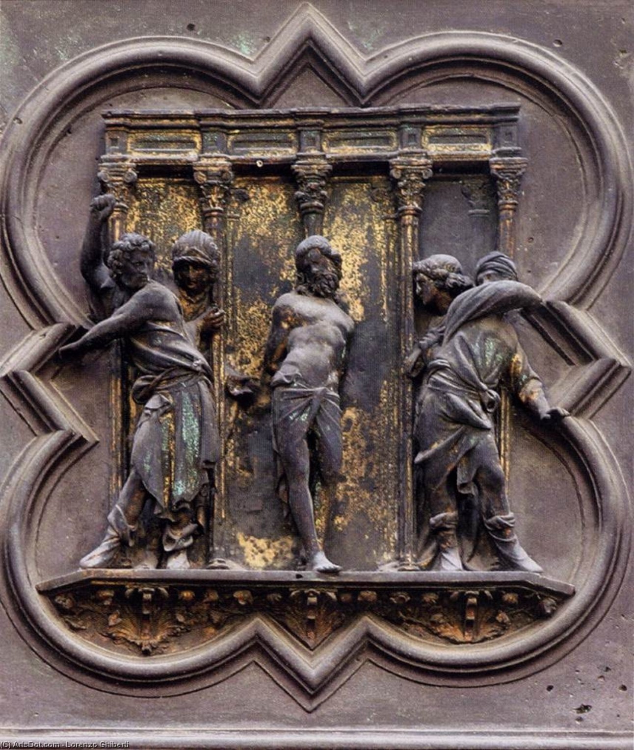 順序 油絵 旗艦, 1403 バイ Lorenzo Ghiberti (1378-1455, Italy) | ArtsDot.com