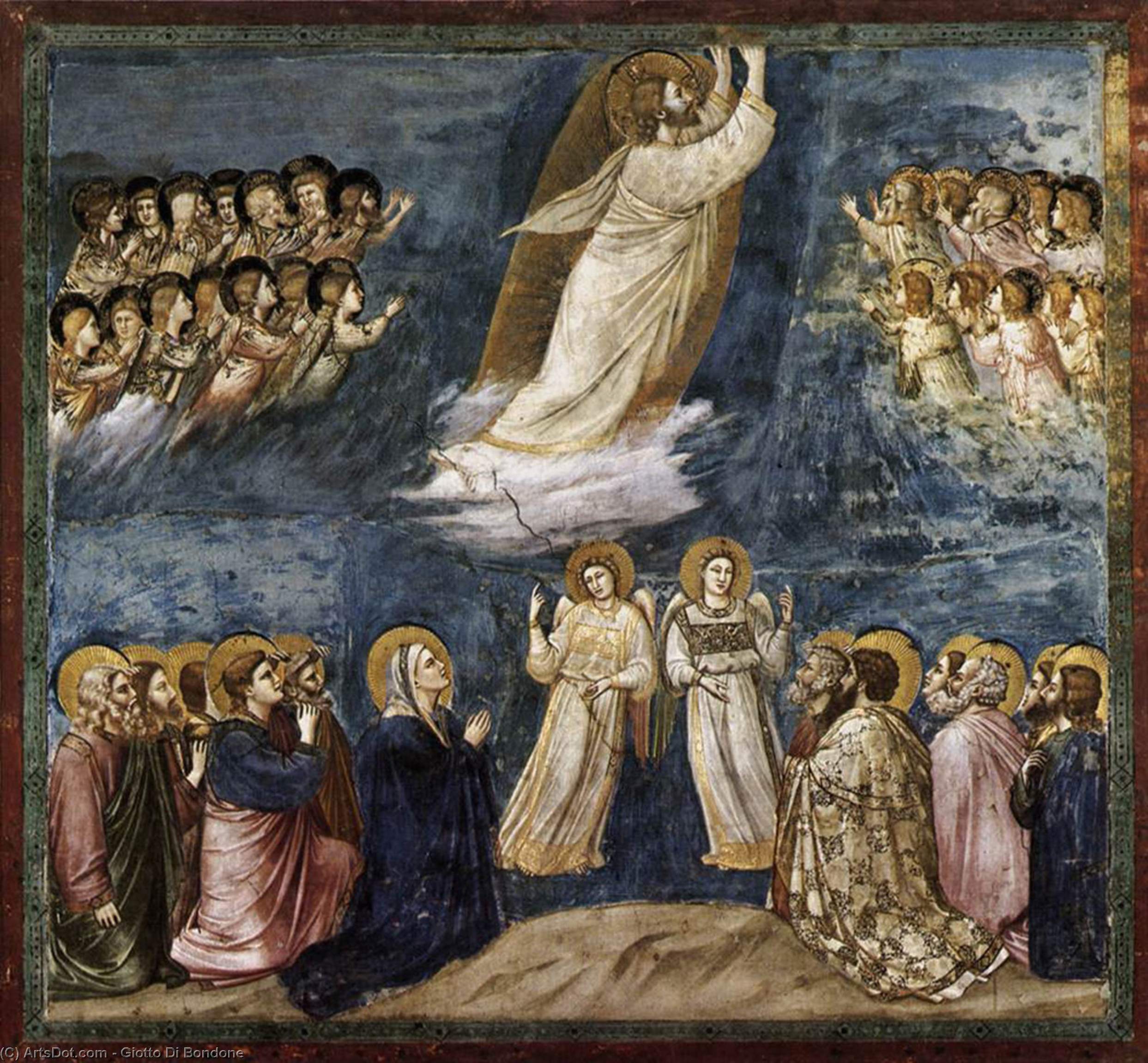 顺序 手工油畫 No. 38 Scenes from the Life of Christ: 22. Ascension, 1304 通过 Giotto Di Bondone (1267-1337, Italy) | ArtsDot.com