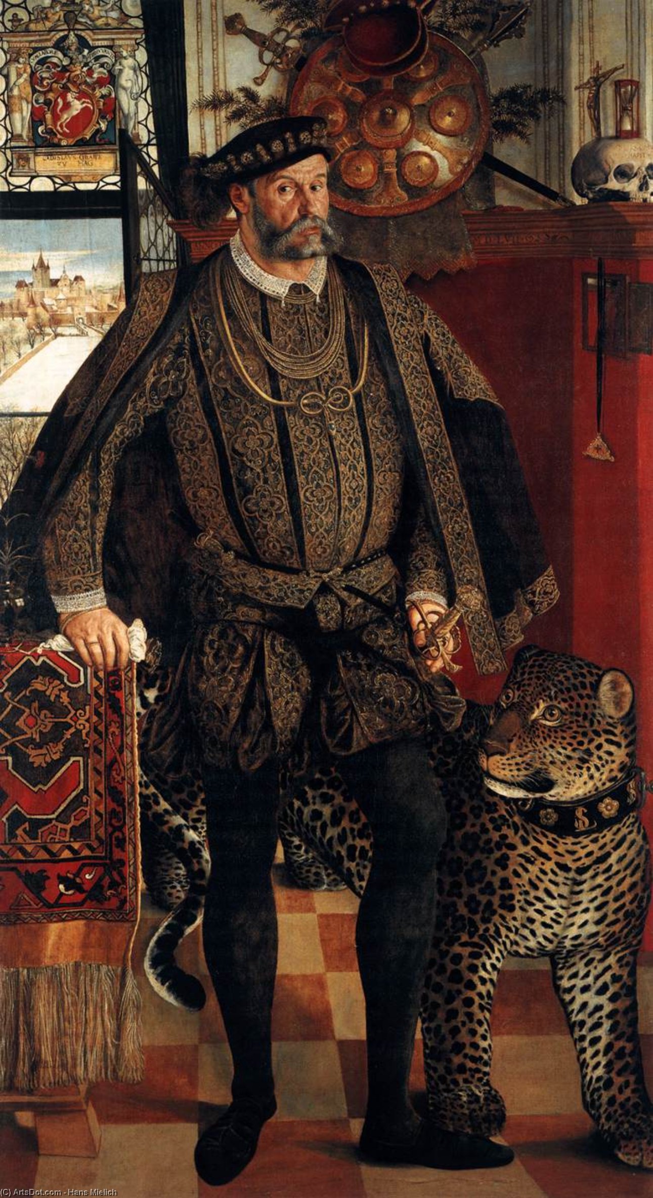 順序 油絵 Ladislaus von Fraunbergの肖像画、ハグのカウント, 1557 バイ Hans Mielich (1516-1573, Germany) | ArtsDot.com