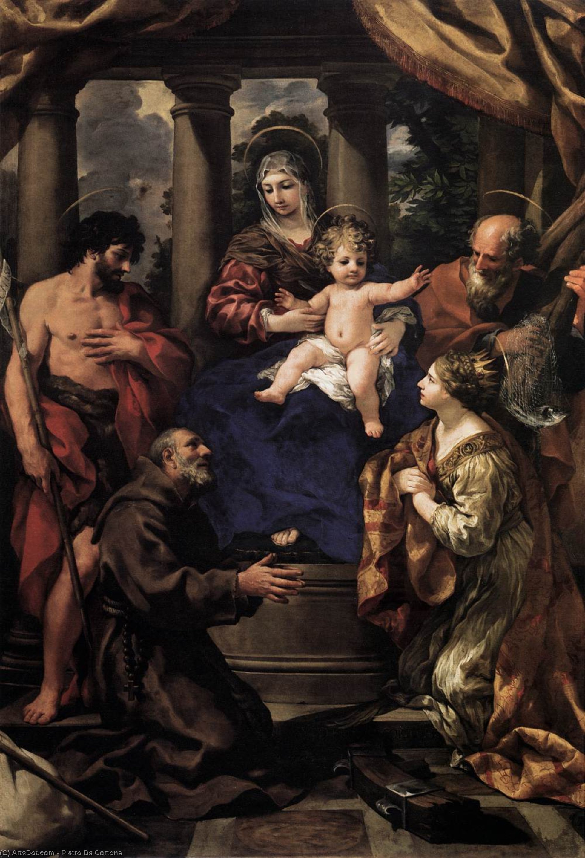 Order Art Reproductions Virgin and Child with Saints by Pietro Da Cortona (1596-1669, Italy) | ArtsDot.com