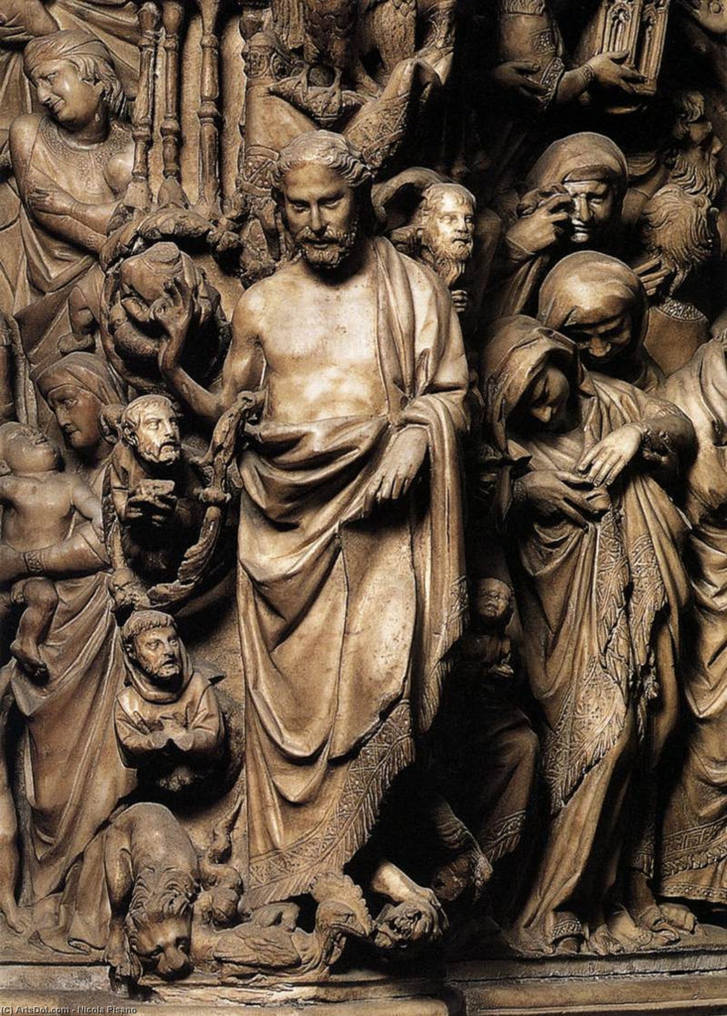 Order Artwork Replica Apocalyptic Christ, relief from the pulpit (detail), 1265 by Nicola Pisano (1230-1284, Italy) | ArtsDot.com
