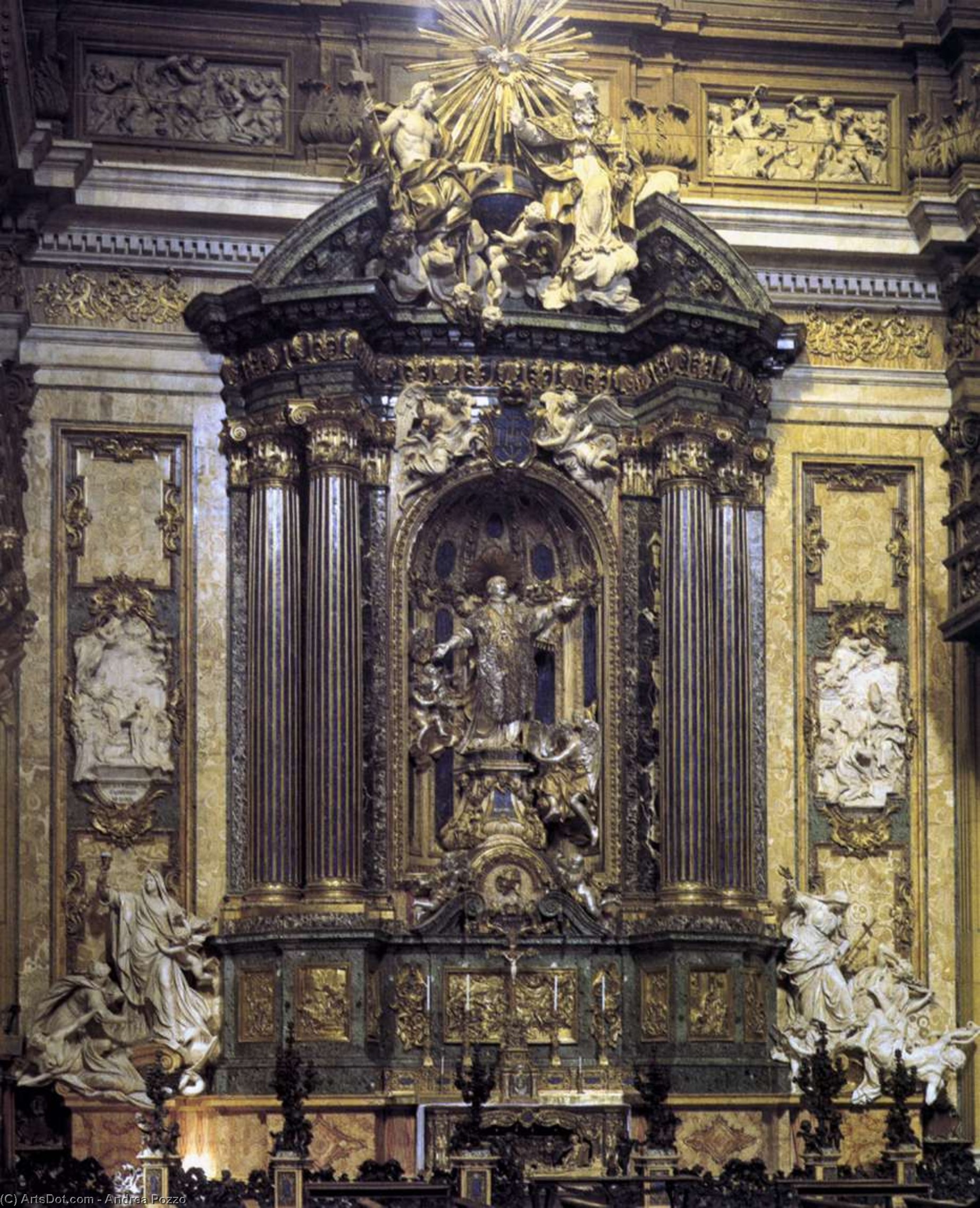 Order Paintings Reproductions Altar of St Ignatius Loyola, 1695 by Andrea Pozzo (1642-1709, Italy) | ArtsDot.com