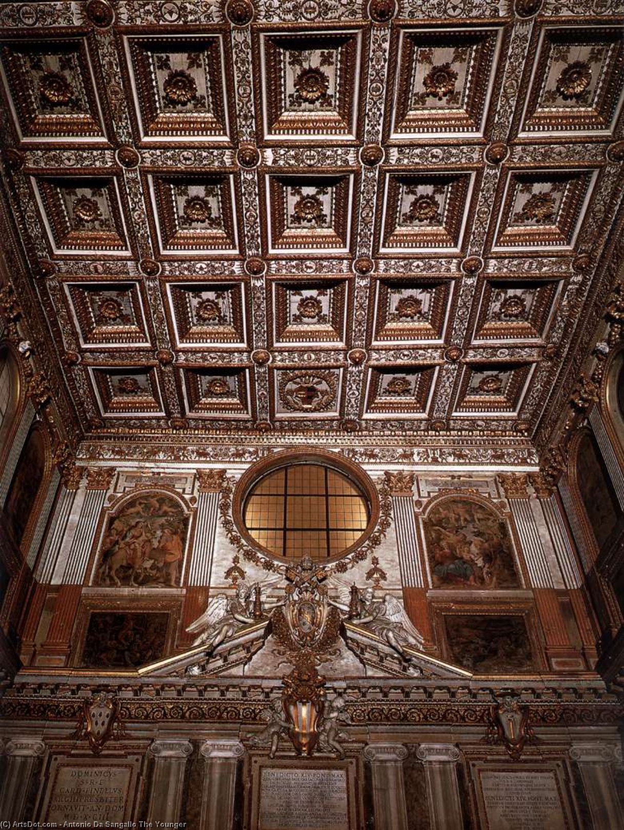 Ordinare Riproduzioni Di Belle Arti In-laid Ceiling, 1490 di Antonio Da Sangallo The Younger (1484-1546, Italy) | ArtsDot.com