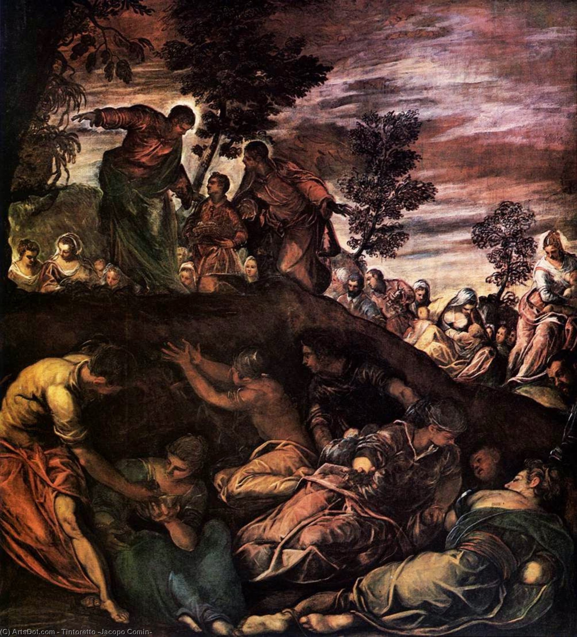 Ordinare Riproduzioni D'arte Il Miracolo delle Mosche e dei Pesci, 1579 di Tintoretto (Jacopo Comin) (1518-1594, Italy) | ArtsDot.com