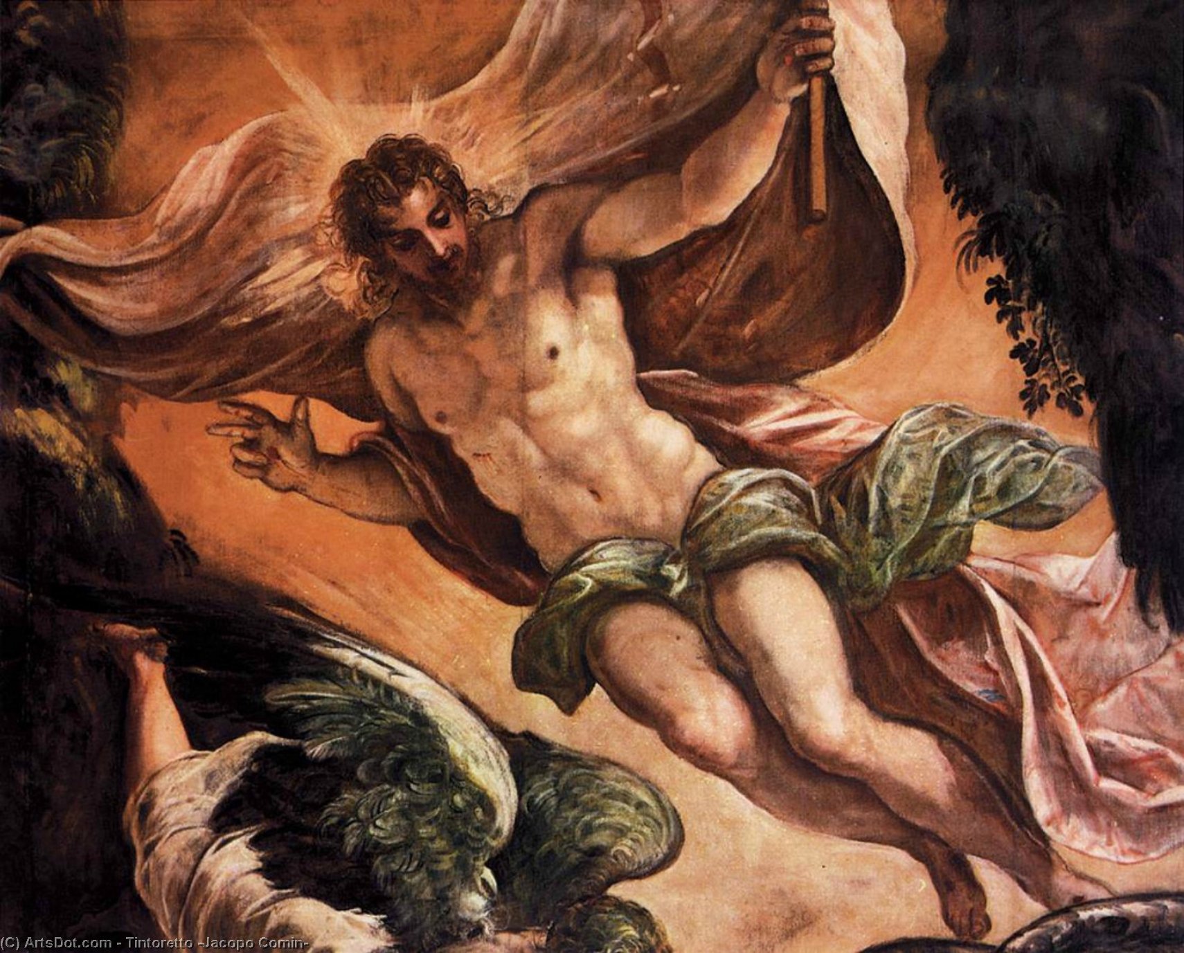 Compra Riproduzioni D'arte Del Museo La risurrezione di Cristo (particolare), 1579 di Tintoretto (Jacopo Comin) (1518-1594, Italy) | ArtsDot.com