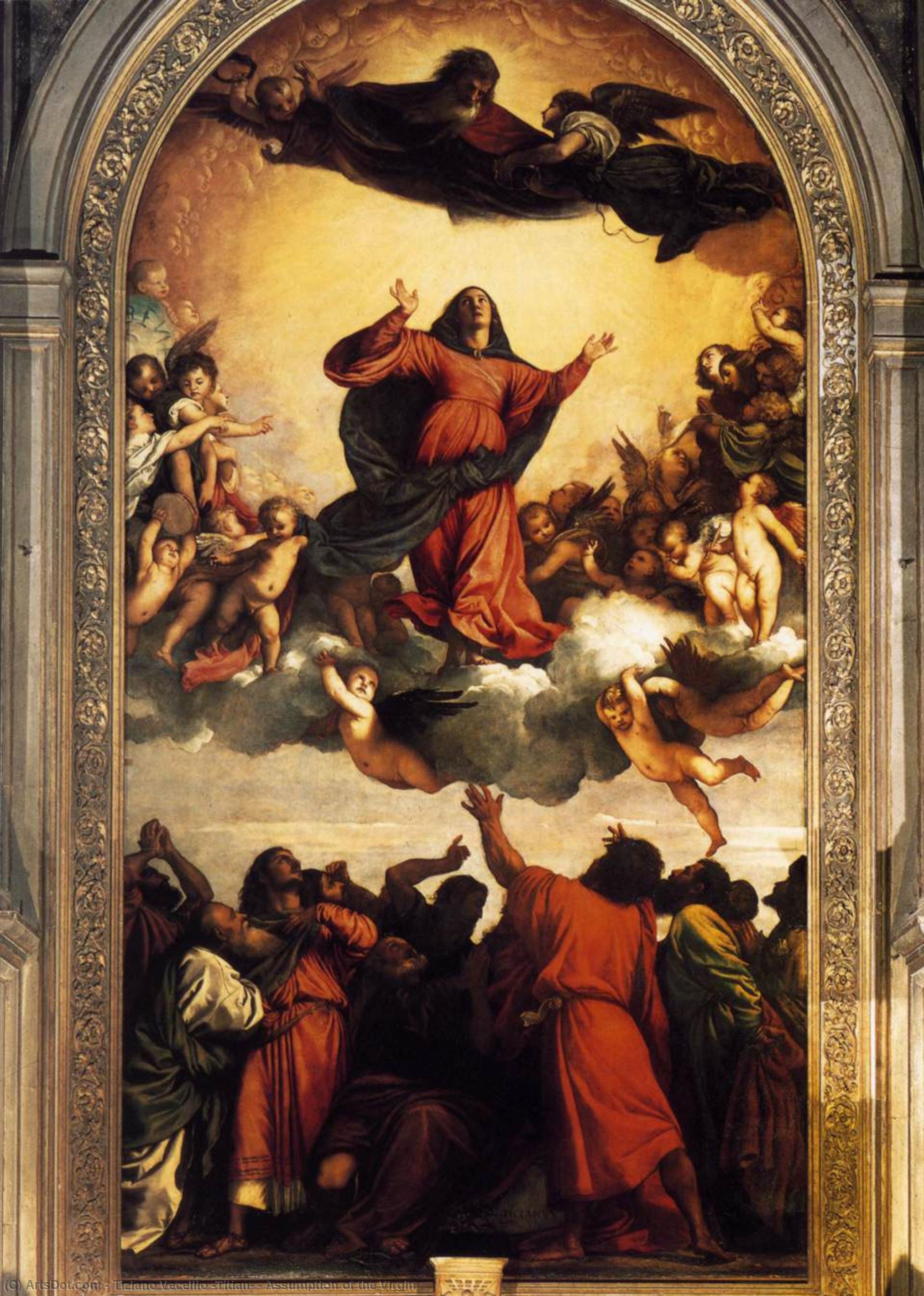 顺序 油畫 假定处女, 1516 通过 Tiziano Vecellio (Titian) (1490-1576, Italy) | ArtsDot.com