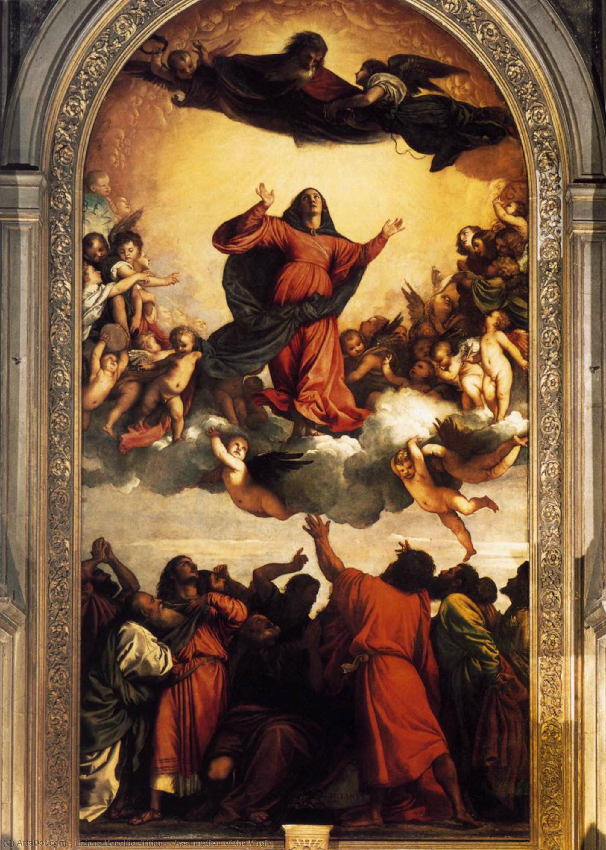 Obtenir Reproductions De Peintures Assomption de la Vierge, 1516 de Tiziano Vecellio (Titian) (1490-1576, Italy) | ArtsDot.com