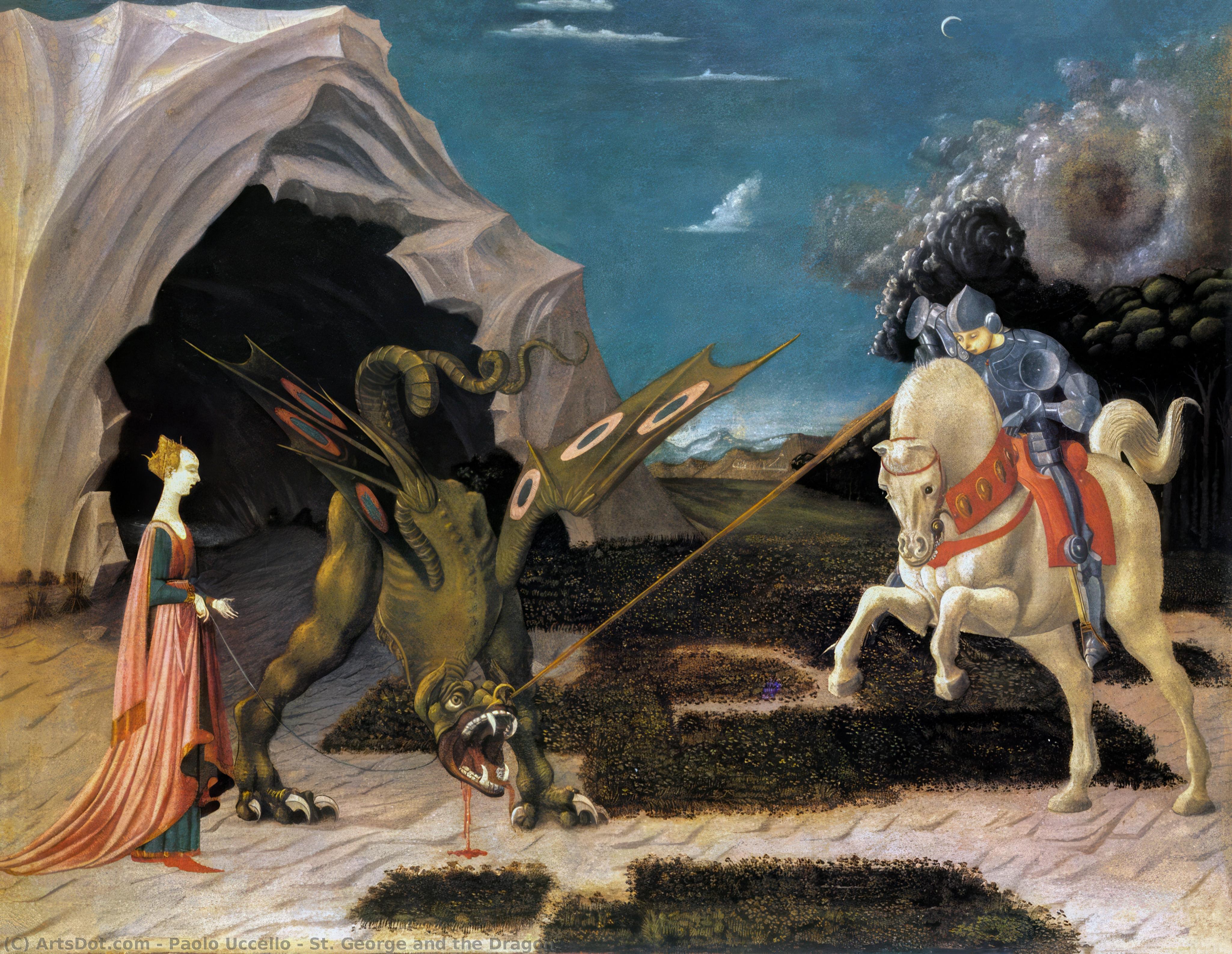 Ordinare Riproduzioni Di Quadri San Giorgio e il drago, 1456 di Paolo Uccello (1397-1475, Italy) | ArtsDot.com