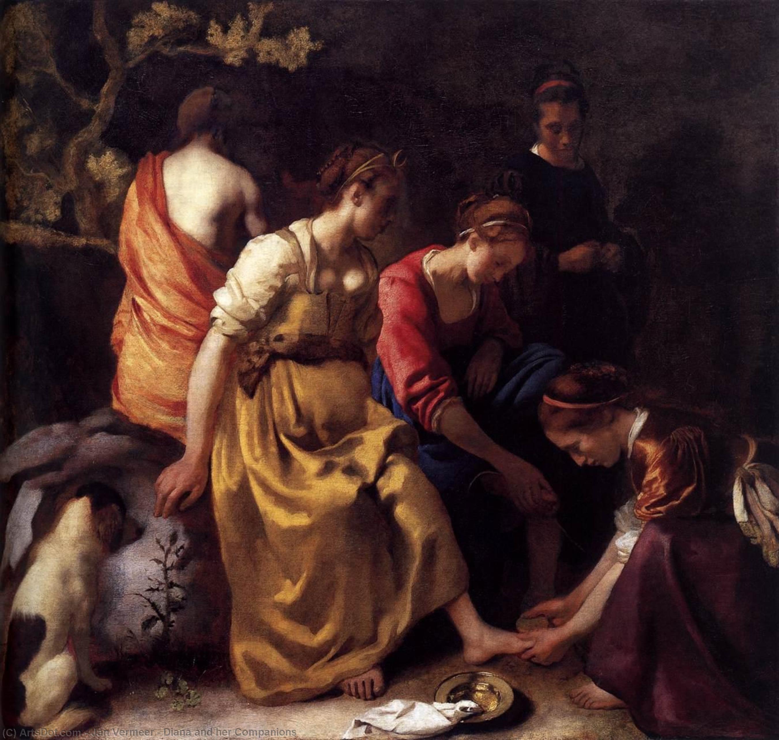 顺序 畫複製 Diana and her Companions, 1655 通过 Johannes Vermeer (1632-1675, Netherlands) | ArtsDot.com