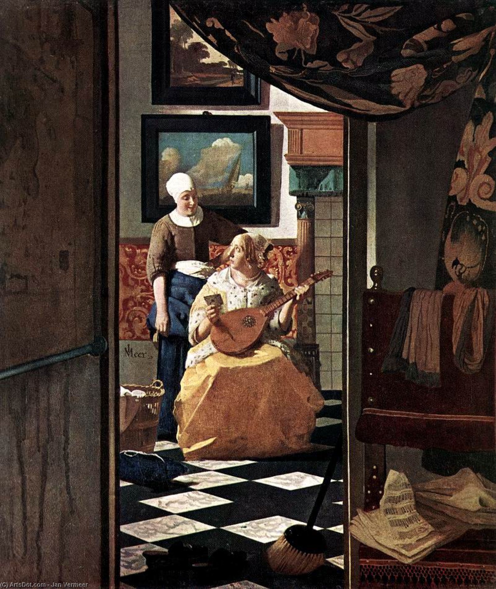 Comprar Reproducciones De Arte Del Museo La carta de amor, 1667 de Johannes Vermeer (1632-1675, Netherlands) | ArtsDot.com