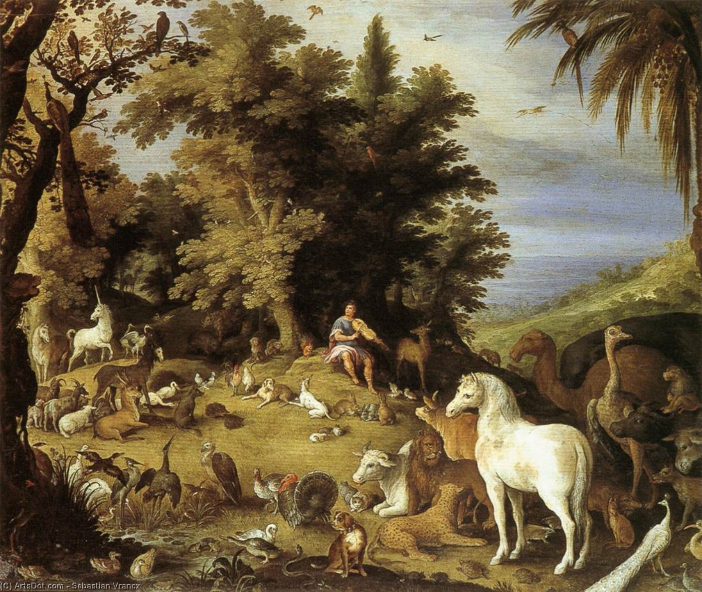 Order Oil Painting Replica Landscape with a Deer Hunt, 1595 by Sebastian Vrancx (1573-1647, Belgium) | ArtsDot.com