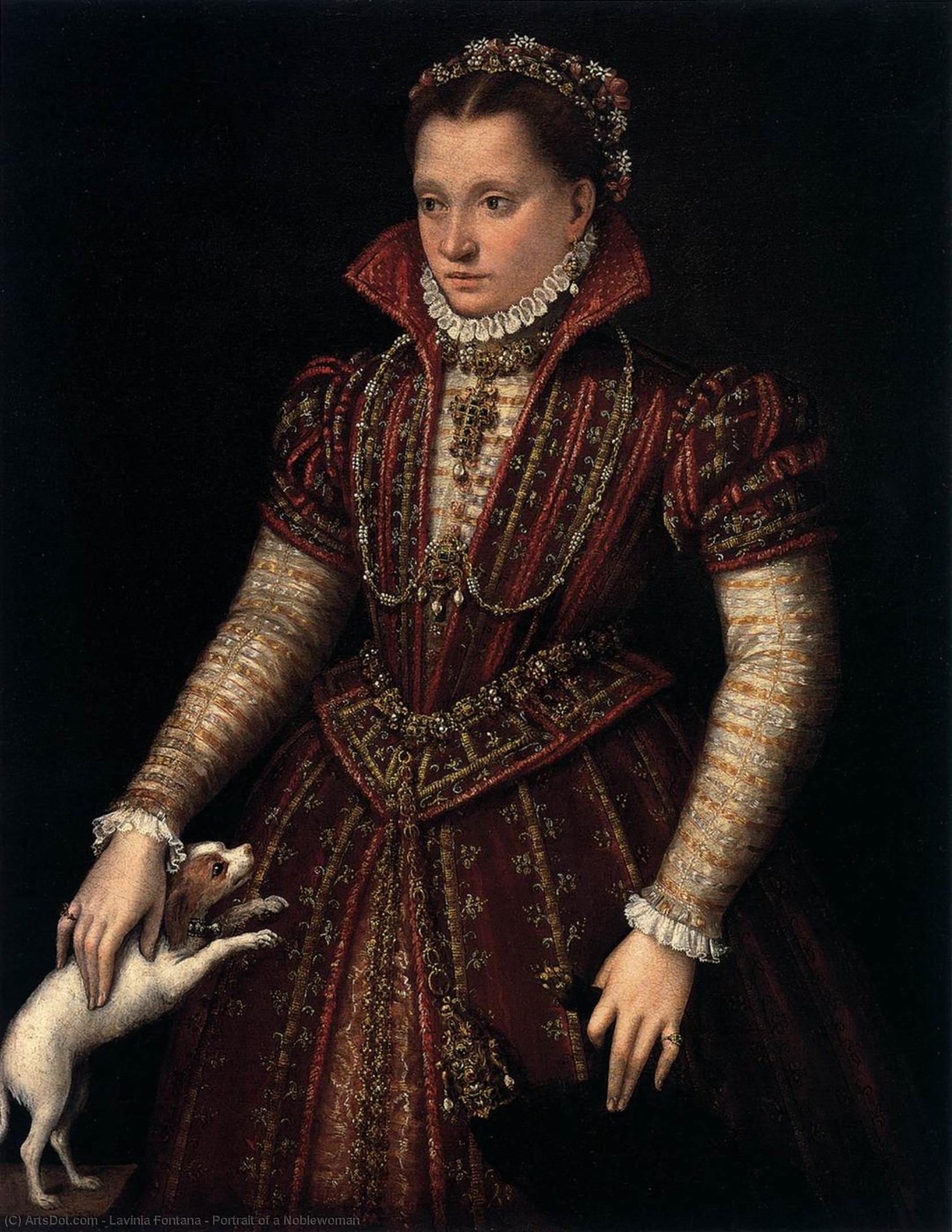 顺序 油畫 女贵族的肖像, 1580 通过 Lavinia Fontana (1552-1614, Italy) | ArtsDot.com