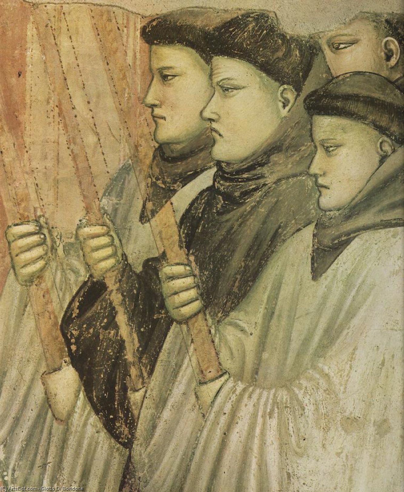顺序 畫複製 圣方济各生平的情景: 4. 圣弗朗西斯的死亡和阿森松(详情)(12), 1325 通过 Giotto Di Bondone (1267-1337, Italy) | ArtsDot.com