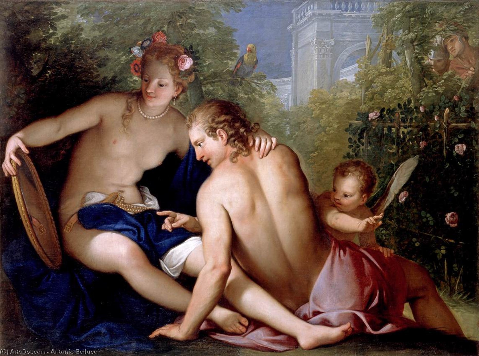 Order Oil Painting Replica Rinaldo and Armida by Antonio Bellucci (1654-1726, Italy) | ArtsDot.com