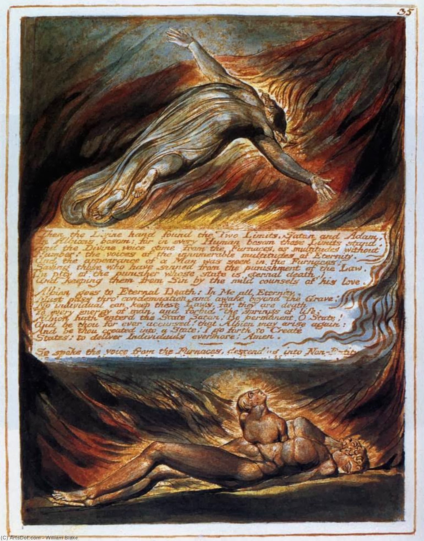 Buy Museum Art Reproductions The Descent of Christ, 1804 by William Blake (1757-1827, United Kingdom) | ArtsDot.com