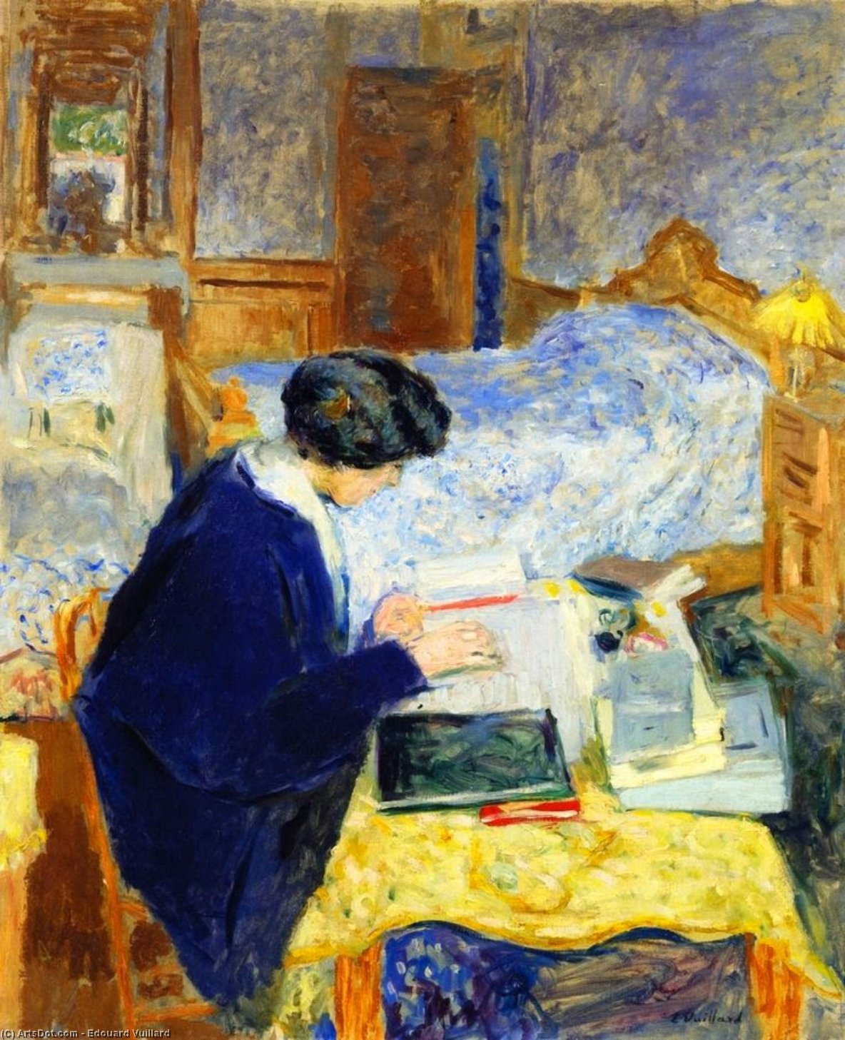 Ordinare Riproduzioni D'arte Lucy Hessel Reading, 1913 di Jean Edouard Vuillard (1868-1940, France) | ArtsDot.com