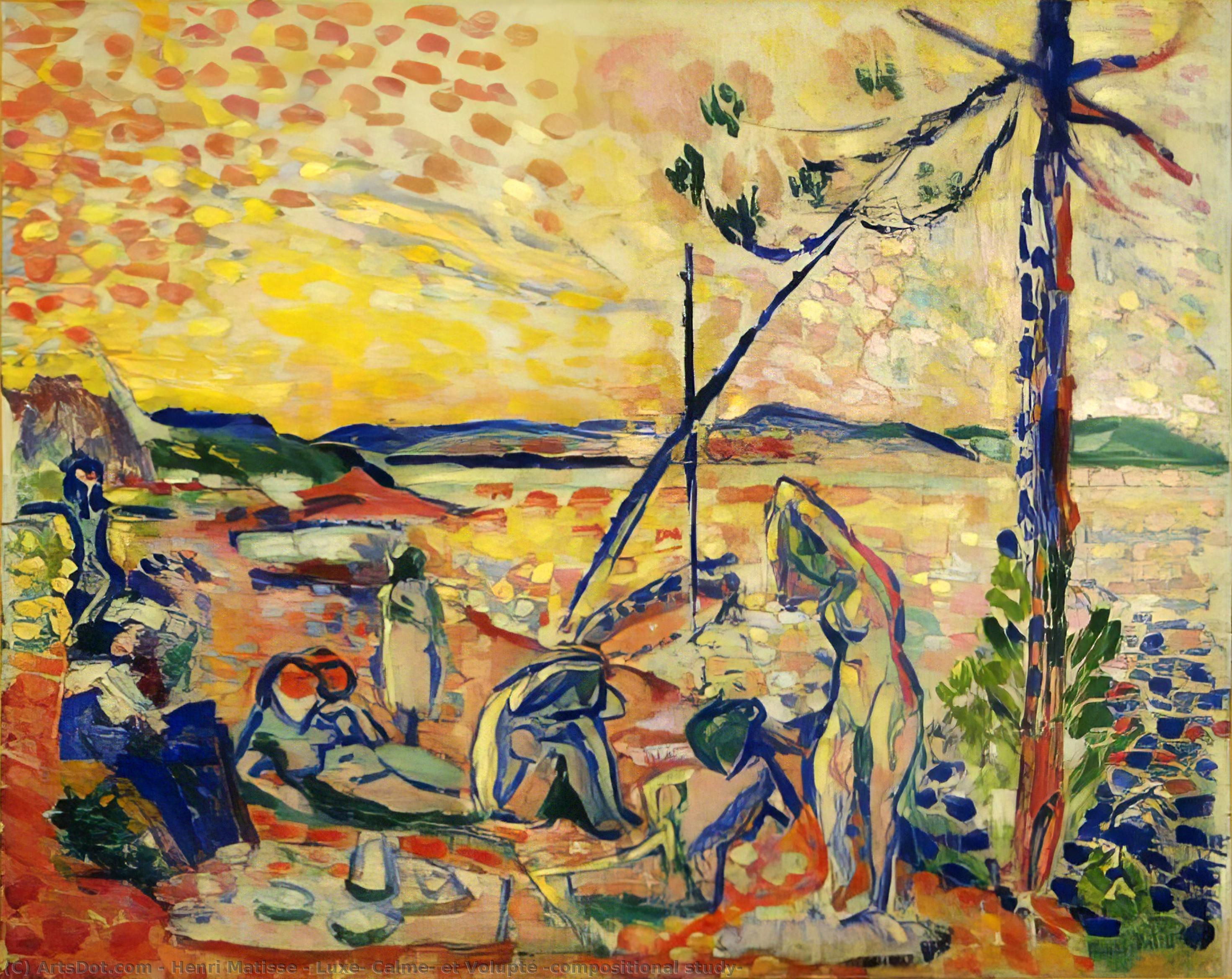 Acheter Reproductions D'art De Musée Luxe, Calme, et Volupté (étude comparative), 1904 de Henri Matisse (Inspiré par) (1869-1954, France) | ArtsDot.com