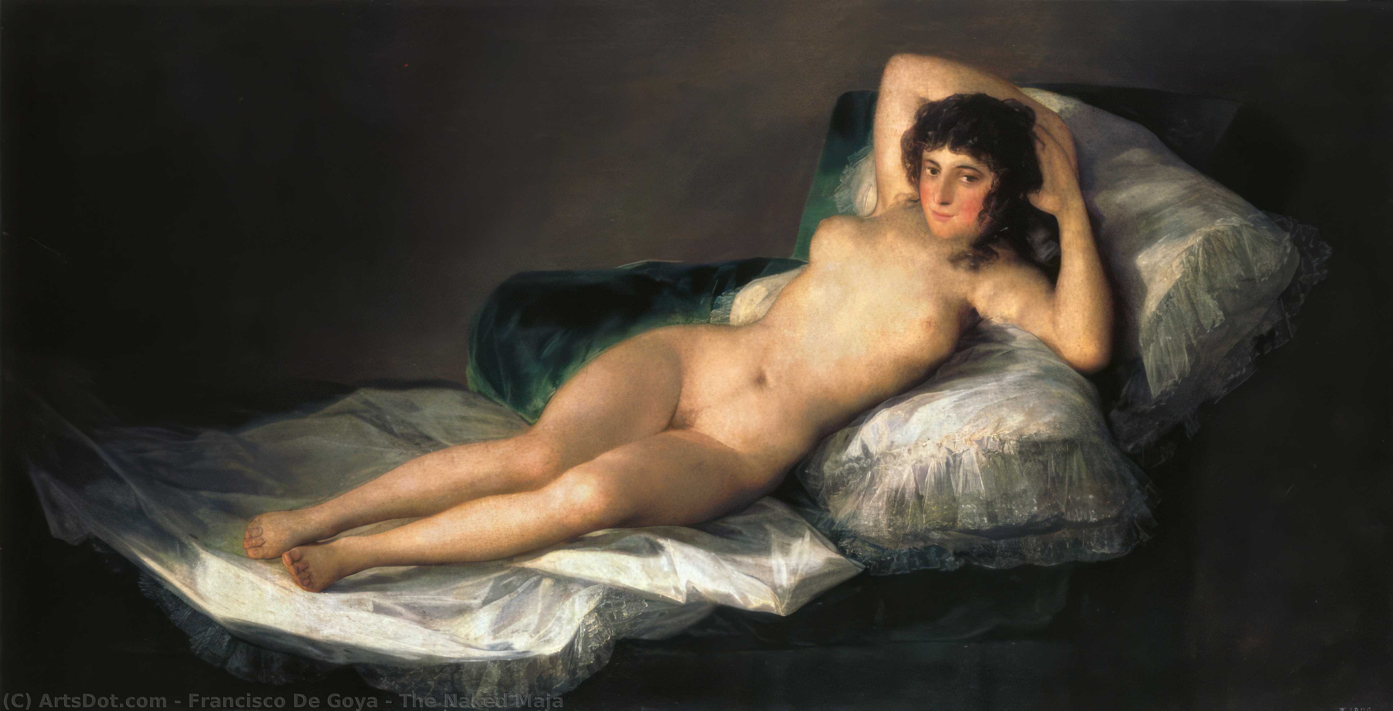 顺序 藝術再現 裸体的玛雅, 1798 通过 Francisco De Goya (1746-1828, Spain) | ArtsDot.com