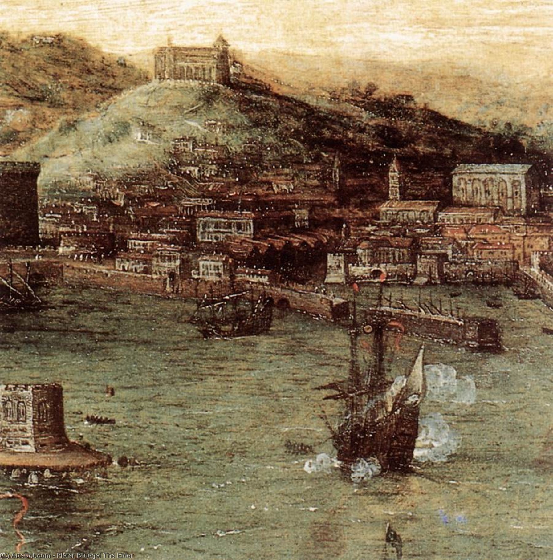Order Paintings Reproductions Naval Battle in the Gulf of Naples (detail), 1558 by Pieter Bruegel The Elder (1525-1569, Belgium) | ArtsDot.com