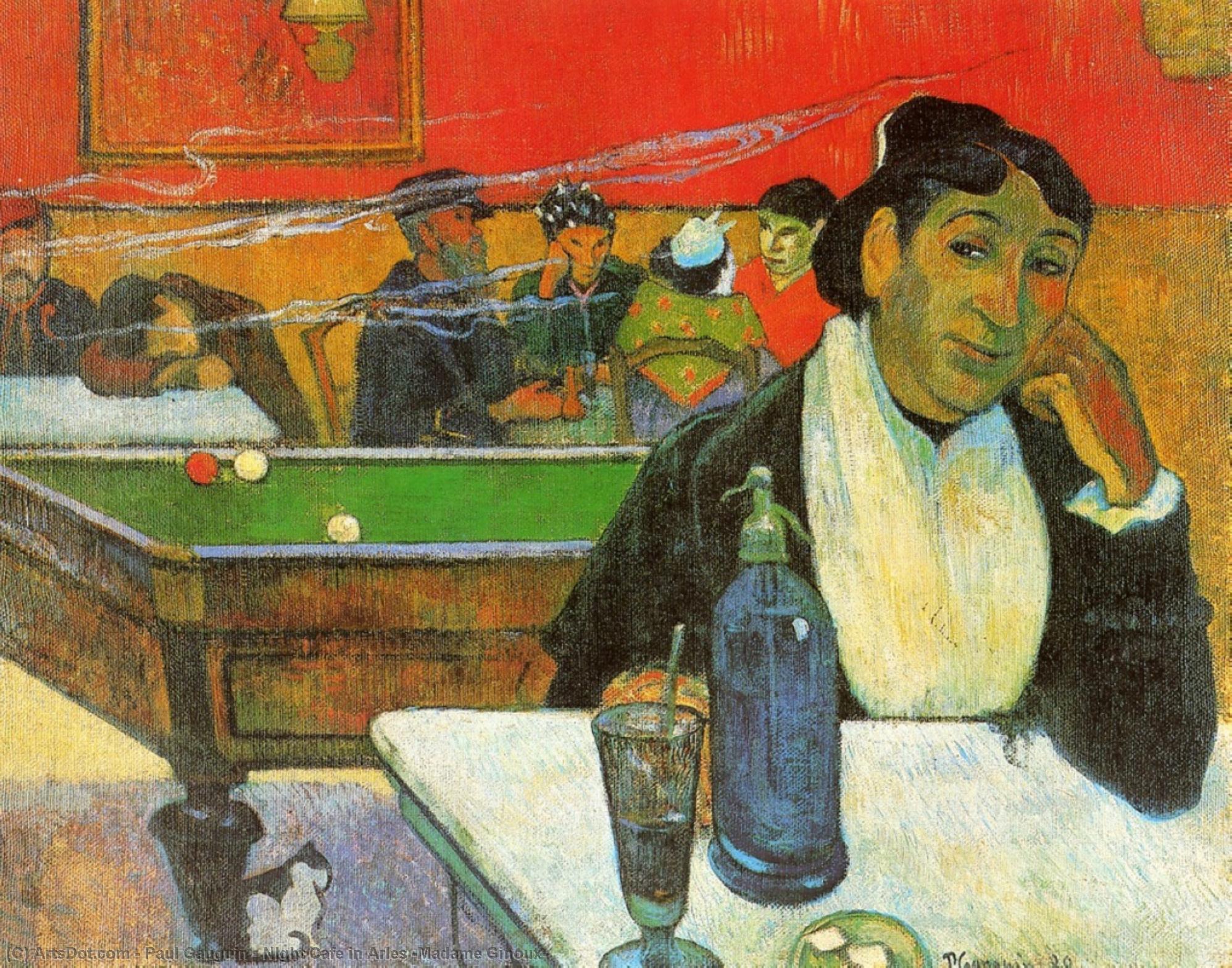 Order Paintings Reproductions NIght Cafe in Arles (Madame Ginoux), 1888 by Paul Gauguin (1848-1903, France) | ArtsDot.com
