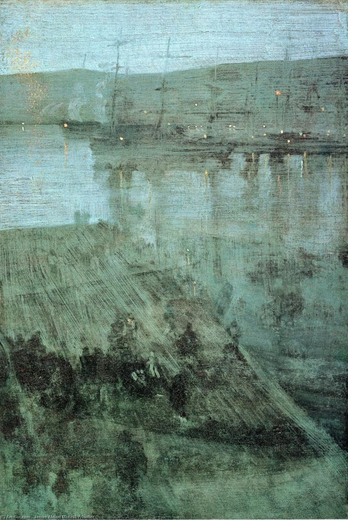 順序 「アート再現 ブルーとゴールドのノクターン:バルパライソ湾, 1866 バイ James Abbott Mcneill Whistler (1834-1903, United States) | ArtsDot.com