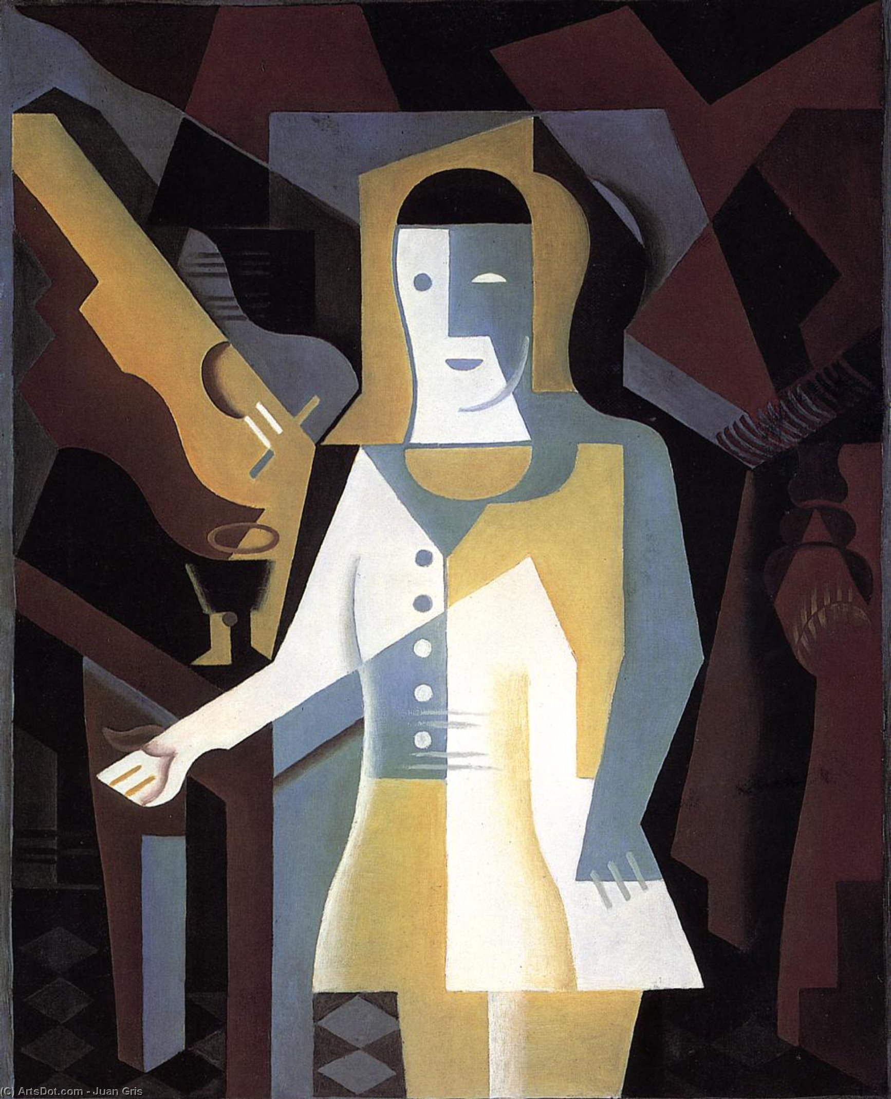 Order Art Reproductions Pierrot, 1919 by Juan Gris (1887-1927, Spain) | ArtsDot.com
