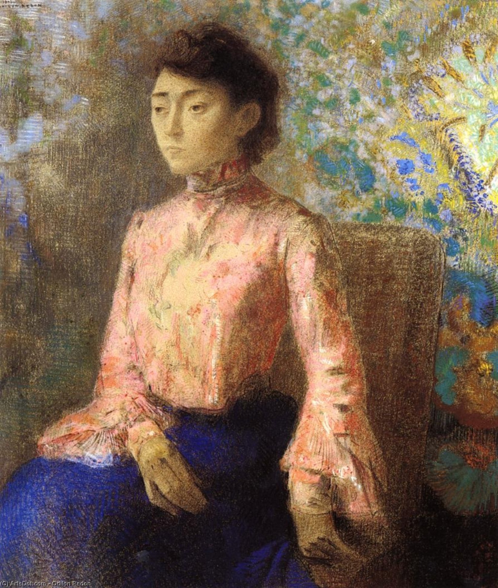Obtener Reproducciones De Bellas Artes Retrato de Jeanne Chaine, 1903 de Odilon Redon (1840-1916, France) | ArtsDot.com