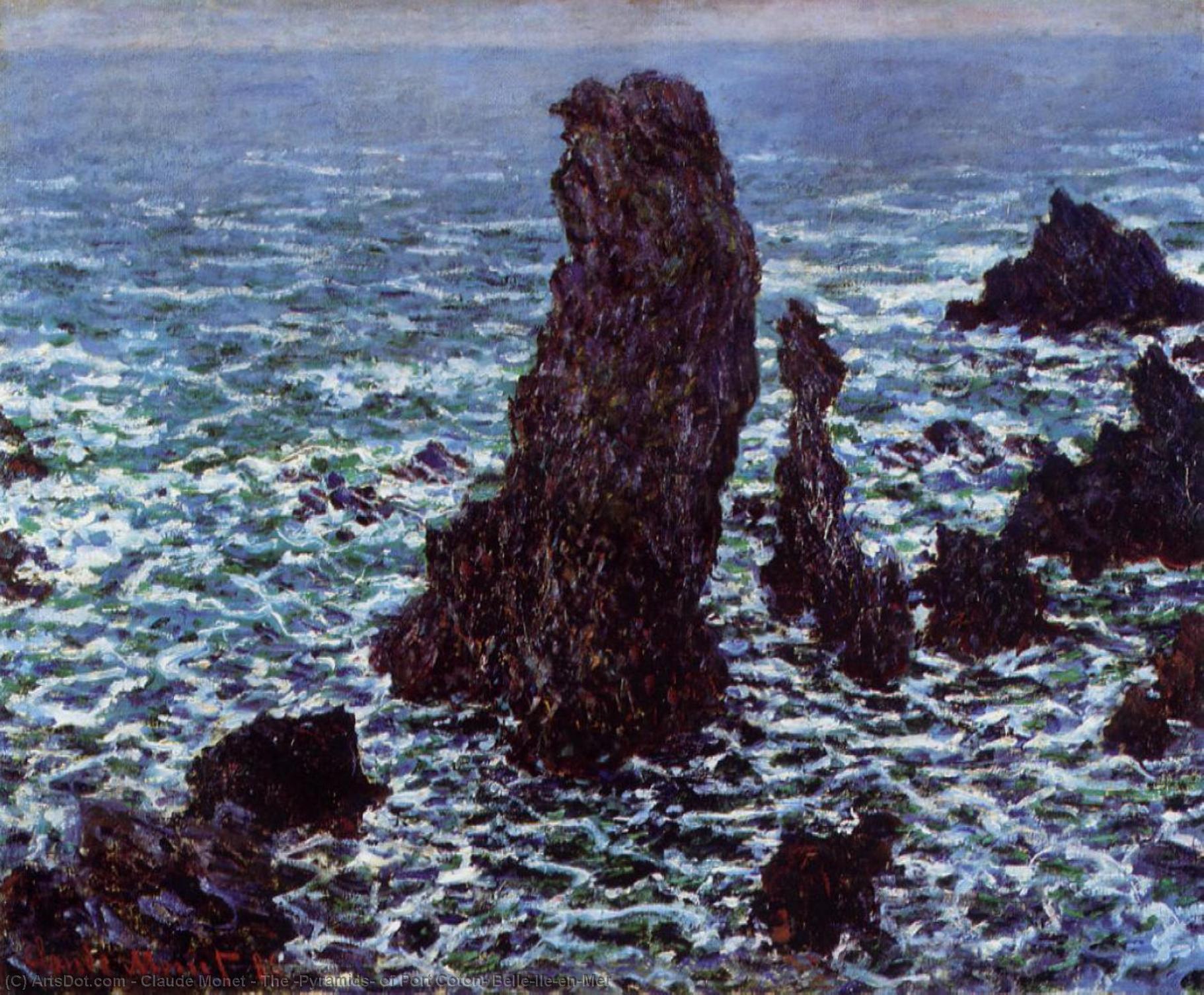 Pedir Reproducciones De Arte Las pirámides de Port Coton, Belle-Ile-en-Mer, 1886 de Claude Monet (1840-1926, France) | ArtsDot.com