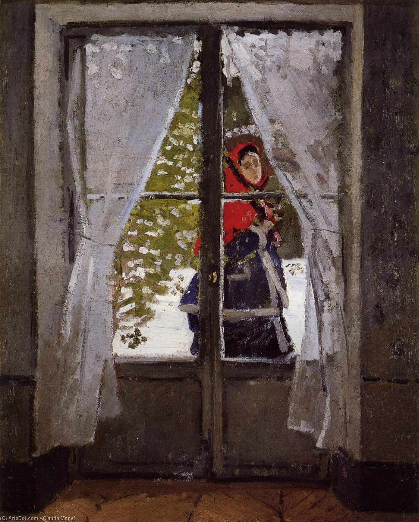 Order Oil Painting Replica The Red Kerchief, Portrait of Madame Monet, 1873 by Claude Monet (1840-1926, France) | ArtsDot.com