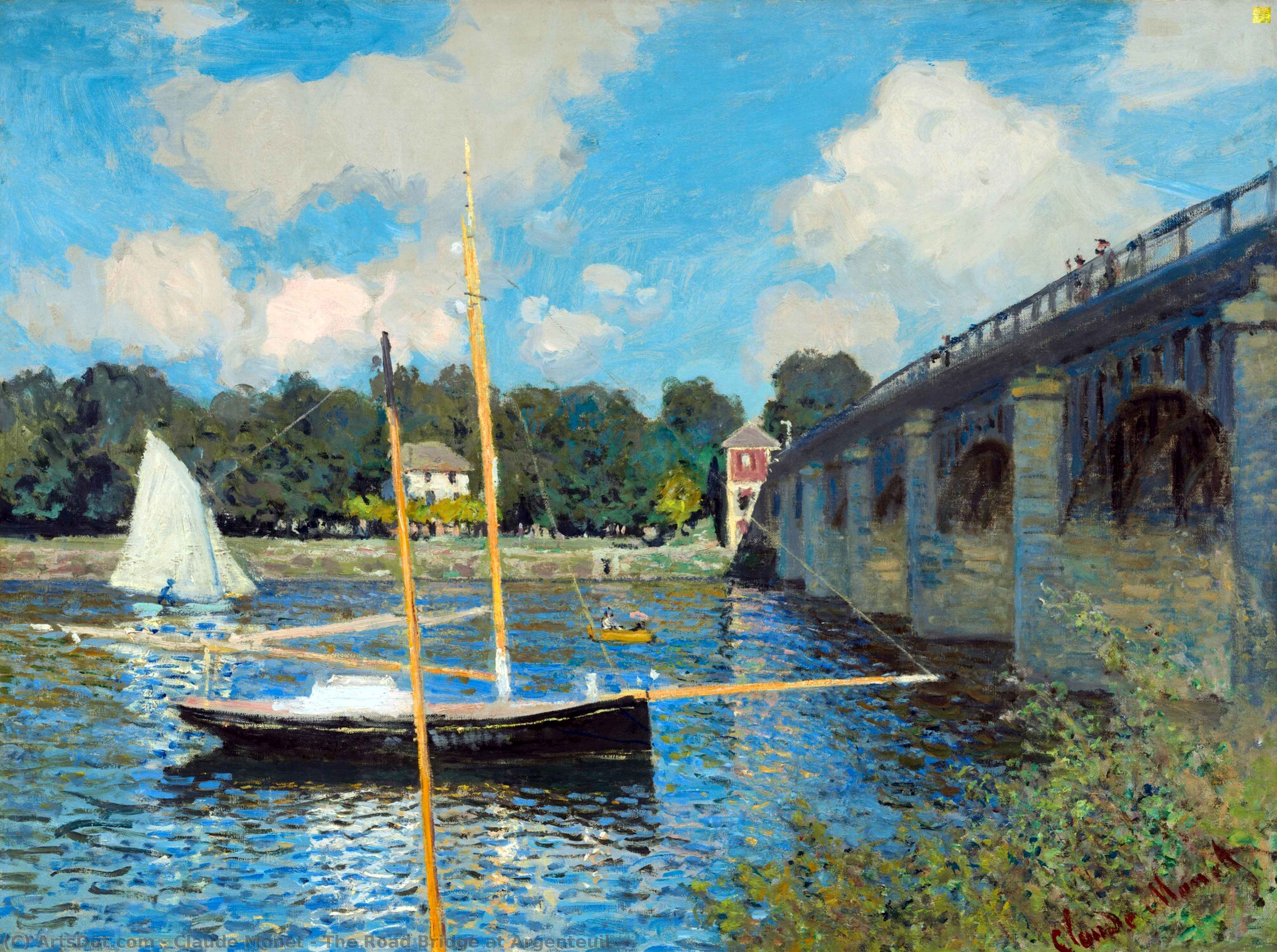 Buy Museum Art Reproductions The Road Bridge at Argenteuil, 1874 by Claude Monet (1840-1926, France) | ArtsDot.com