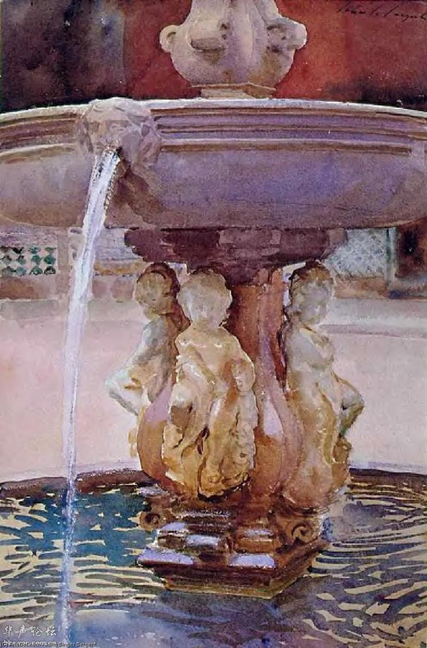 Buy Museum Art Reproductions The Spanish Fountain, 1902 by John Singer Sargent (1856-1925, Italy) | ArtsDot.com