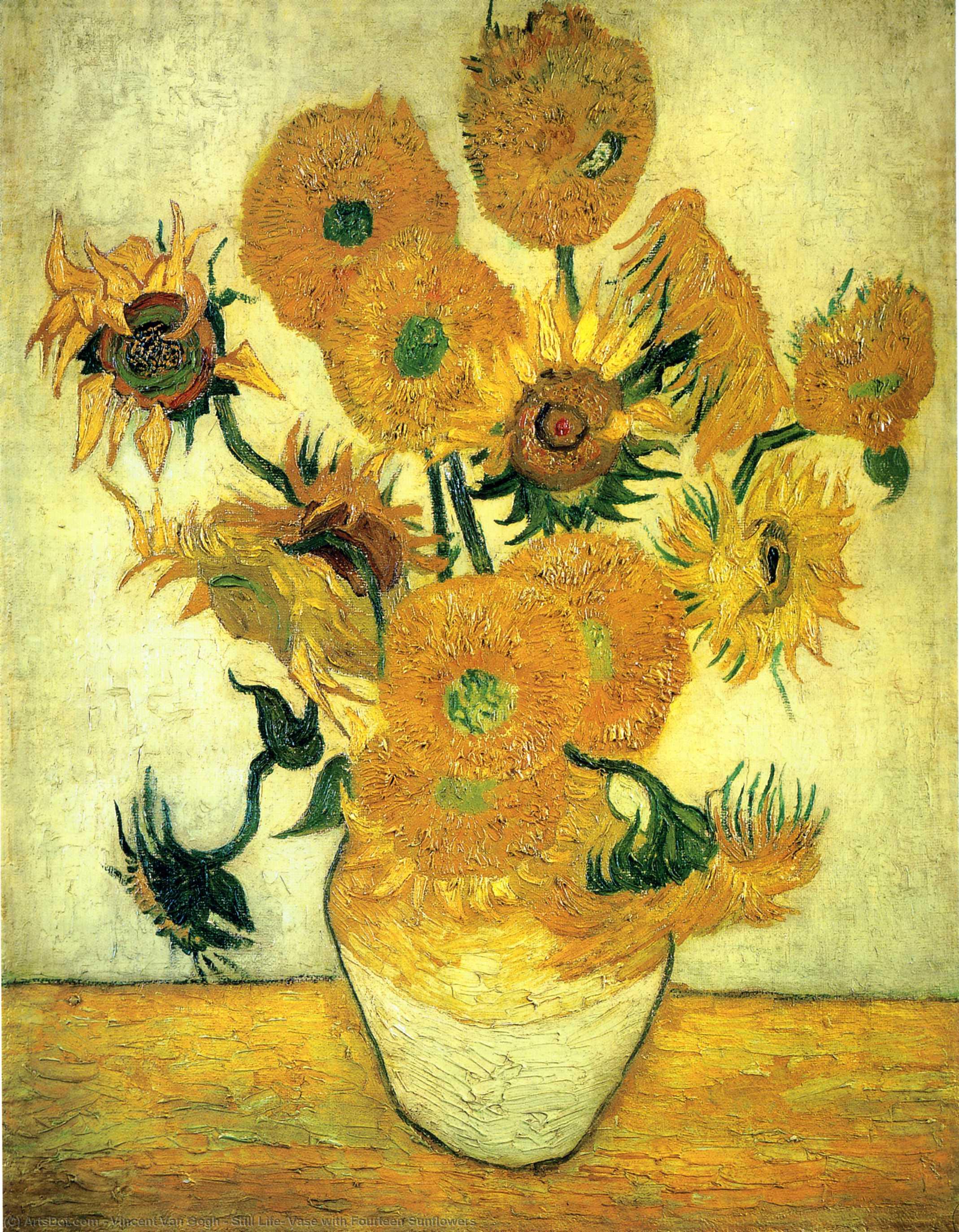 Buy Museum Art Reproductions Still Life: Vase with Fourteen Sunflowers, 1889 by Vincent Van Gogh (1853-1890, Netherlands) | ArtsDot.com