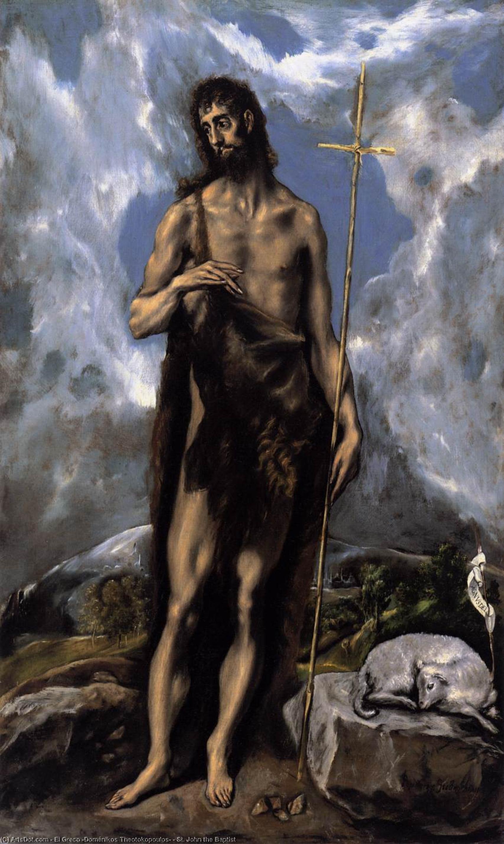 Order Oil Painting Replica St. John the Baptist, 1600 by El Greco (Doménikos Theotokopoulos) (1541-1614, Greece) | ArtsDot.com