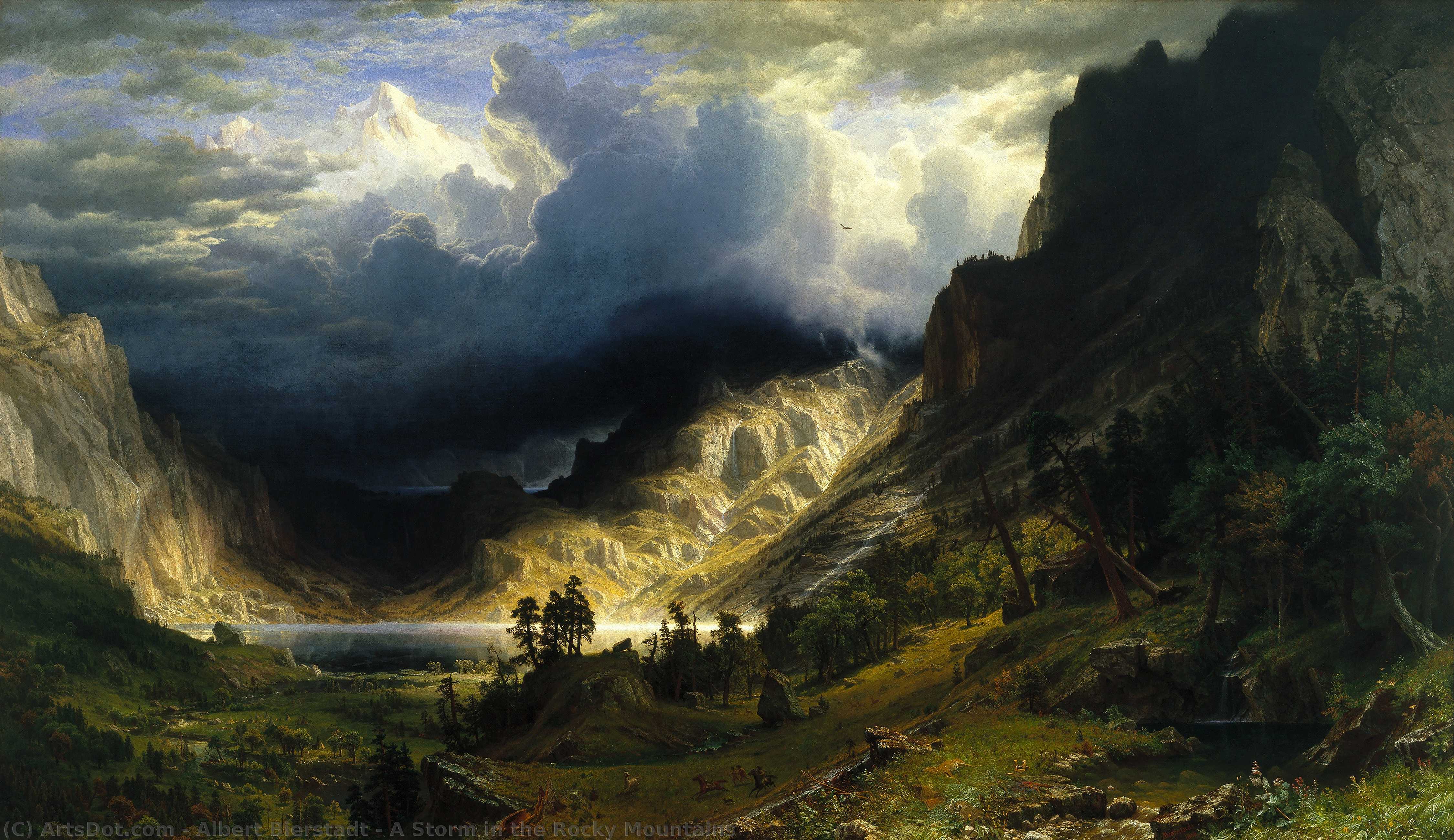 Compra Riproduzioni D'arte Del Museo Una tempesta nelle montagne rocciose, 1866 di Albert Bierstadt (1830-1902, Germany) | ArtsDot.com