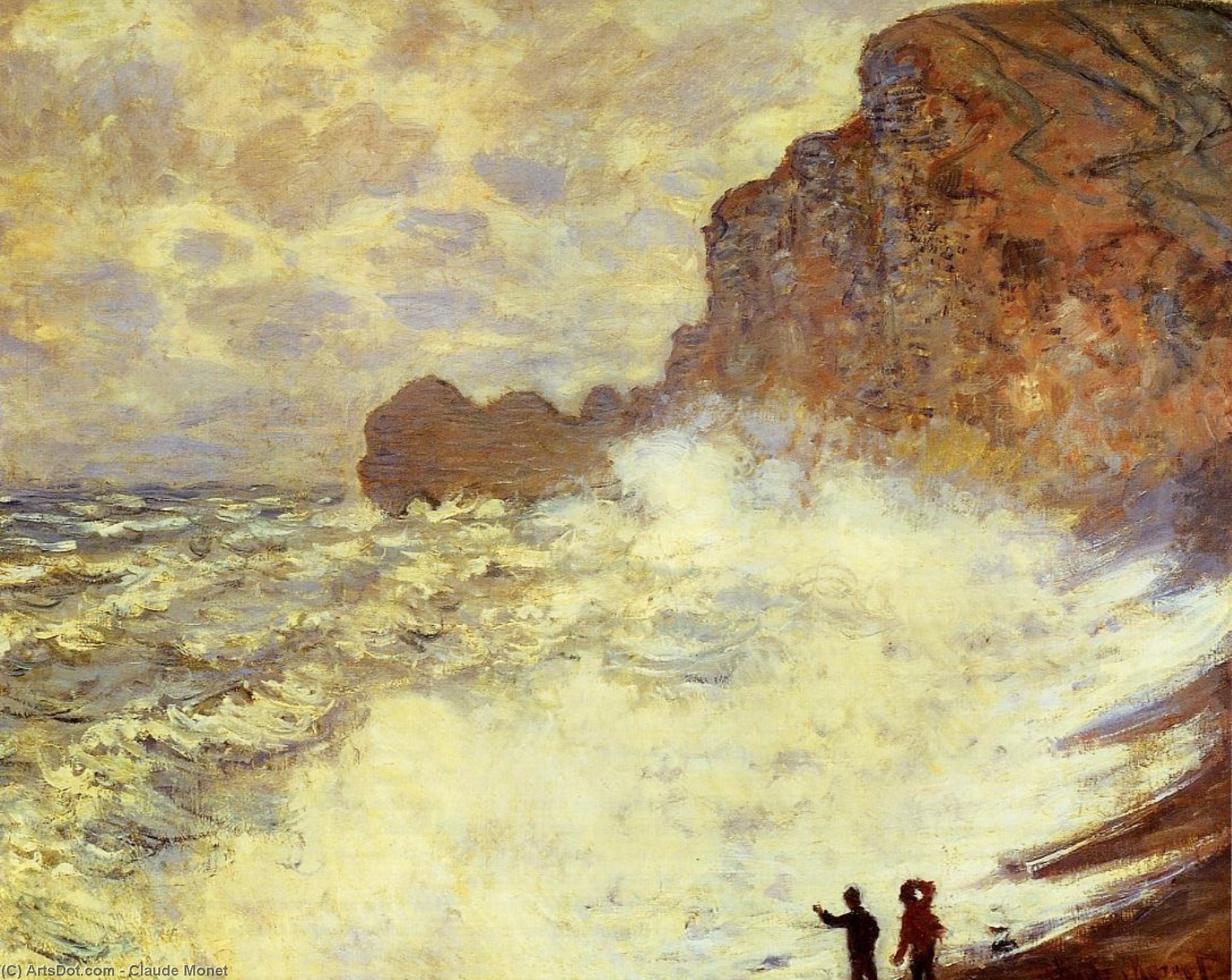 Order Oil Painting Replica Stormy Weather at Etretat, 1883 by Claude Monet (1840-1926, France) | ArtsDot.com