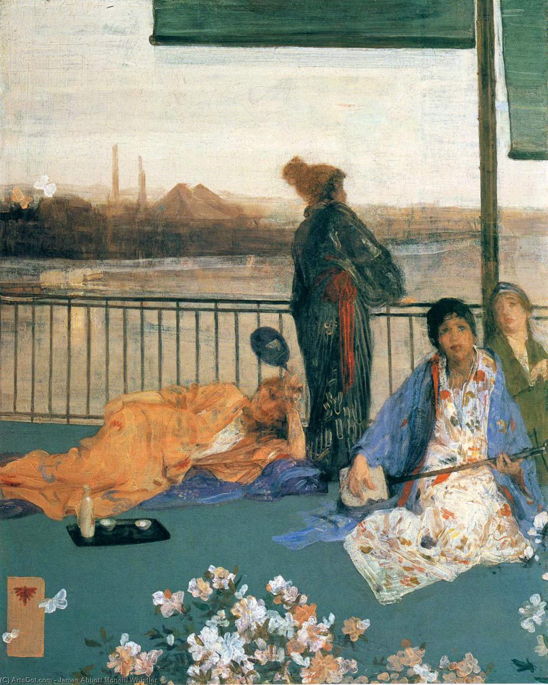 Order Artwork Replica Variations in Flesh Colour and Green: The Balcony, 1865 by James Abbott Mcneill Whistler (1834-1903, United States) | ArtsDot.com