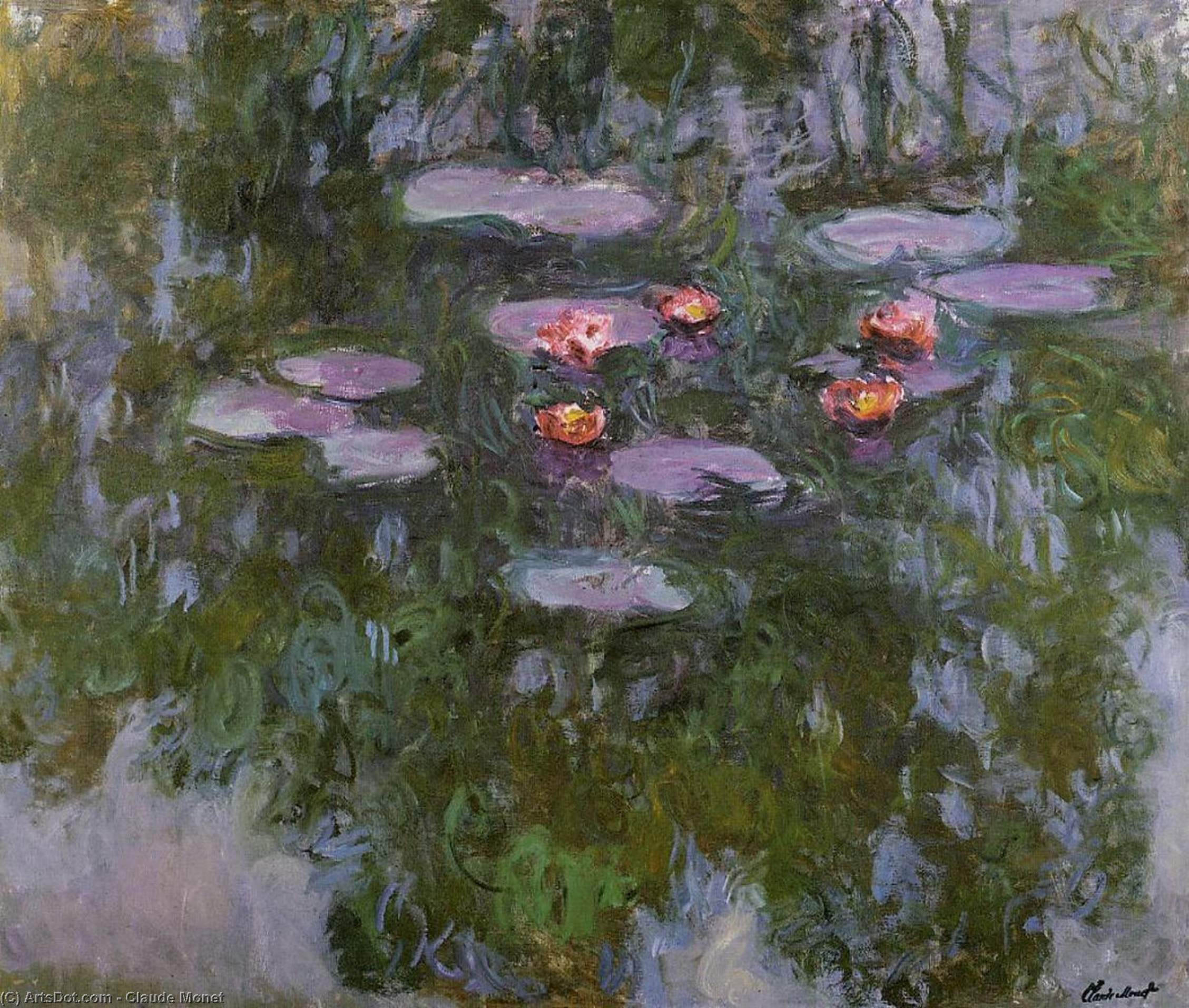 顺序 畫複製 水-丽花 (26), 1916 通过 Claude Monet (1840-1926, France) | ArtsDot.com